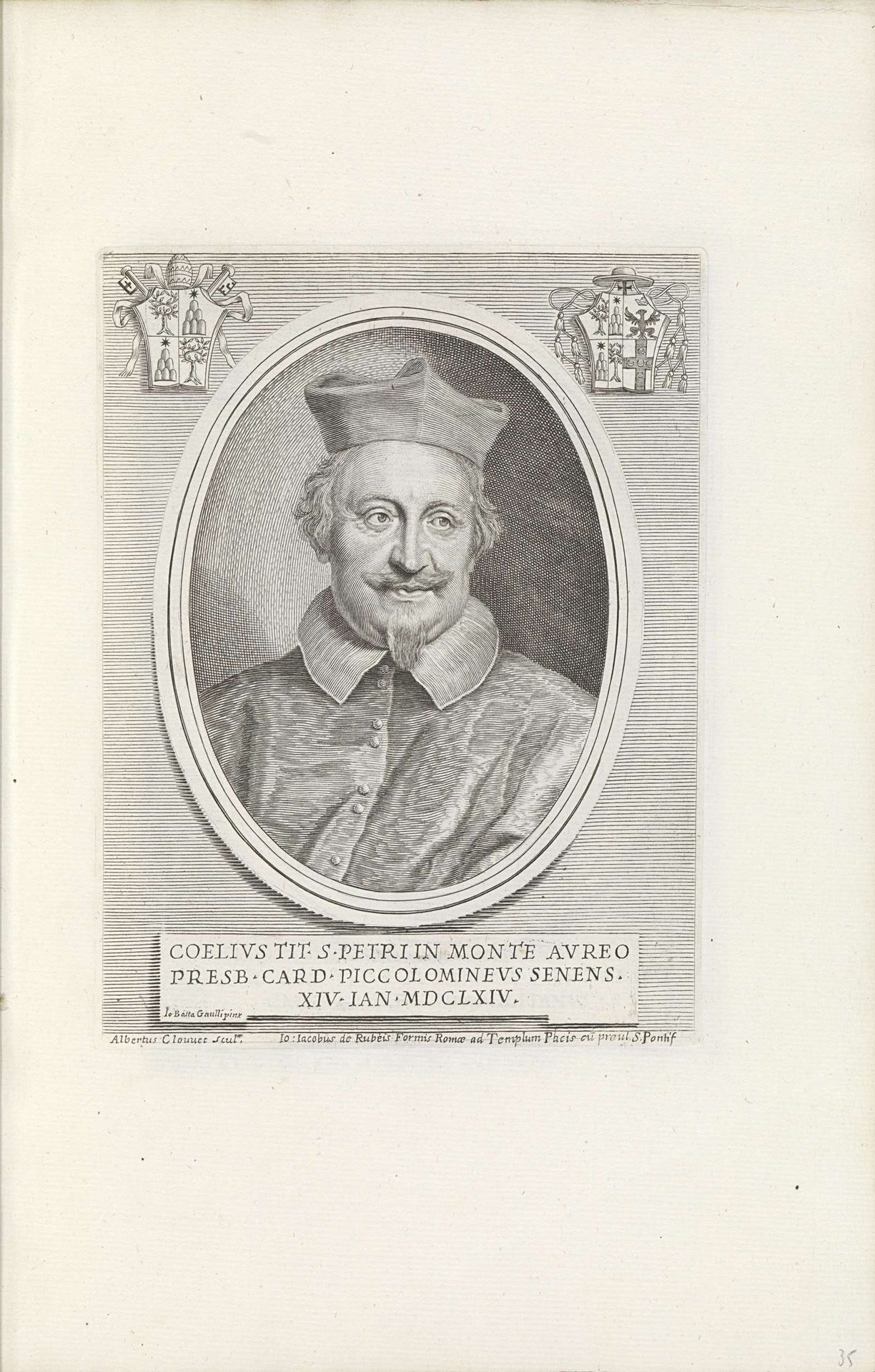 Portret van kardinaal Celio Piccolomini by Albertus Clouwet