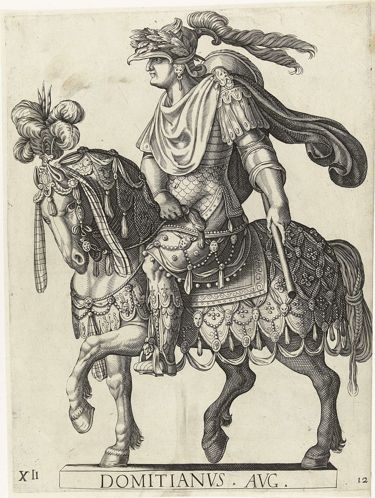 Ruiterportret van keizer Domitianus by Laurens Eillarts