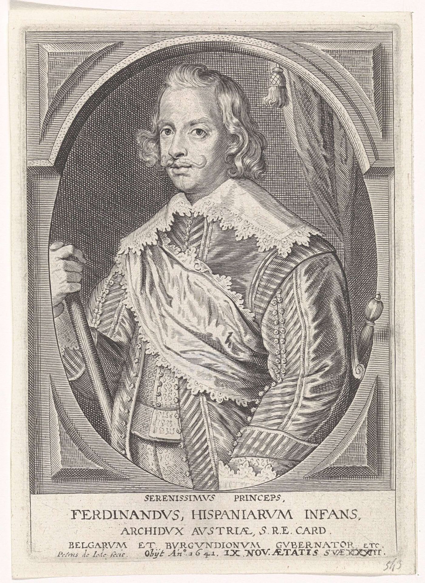 Portret van Ferdinand van Oostenrijk by Pieter de (II) Jode