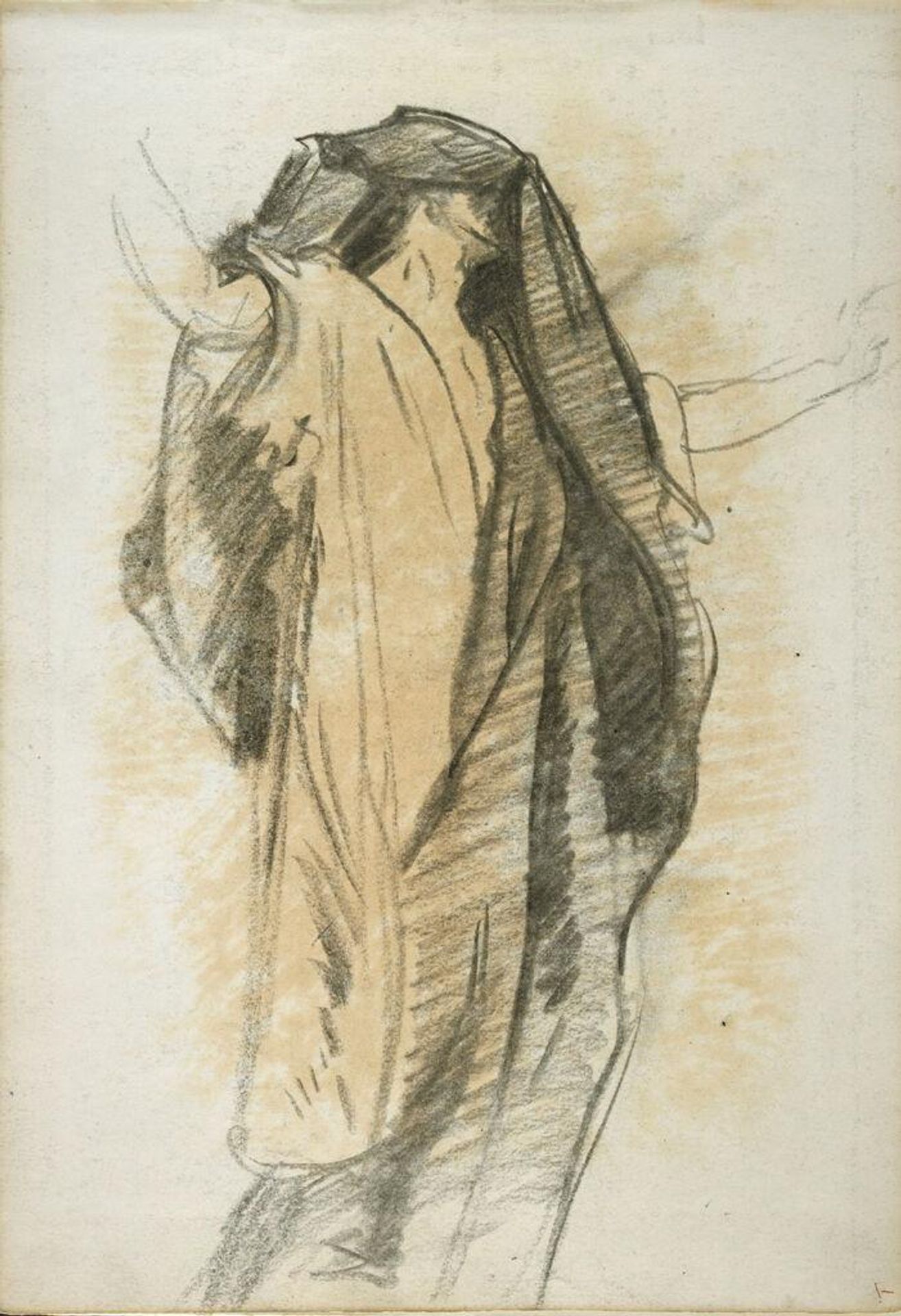 Study for the Prophet Joel, Boston Public Library; verso: Studies for the Prophets Joel and Obadiah by John Singer Sargent