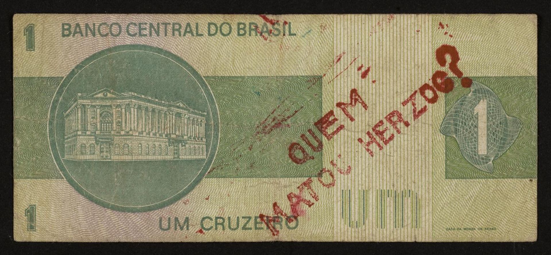 Insertions into Ideological Circuits 2: Banknote Project by Cildo Meireles