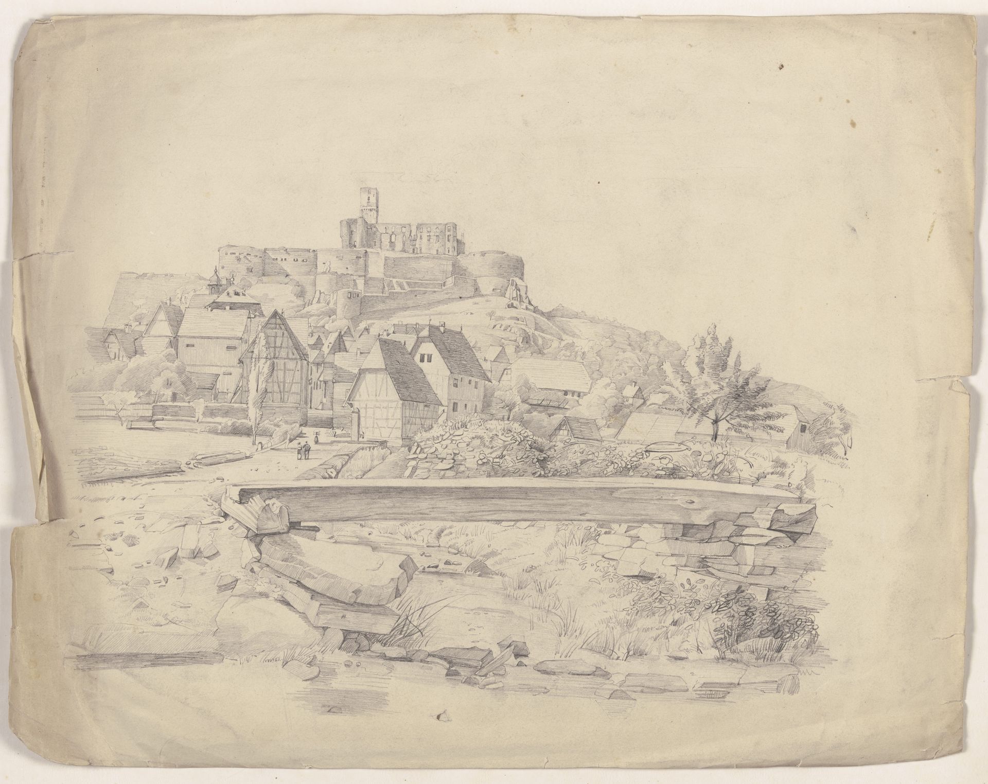 Dorf und Burg Königstein im Taunus von Norden gesehen by Victor Müller