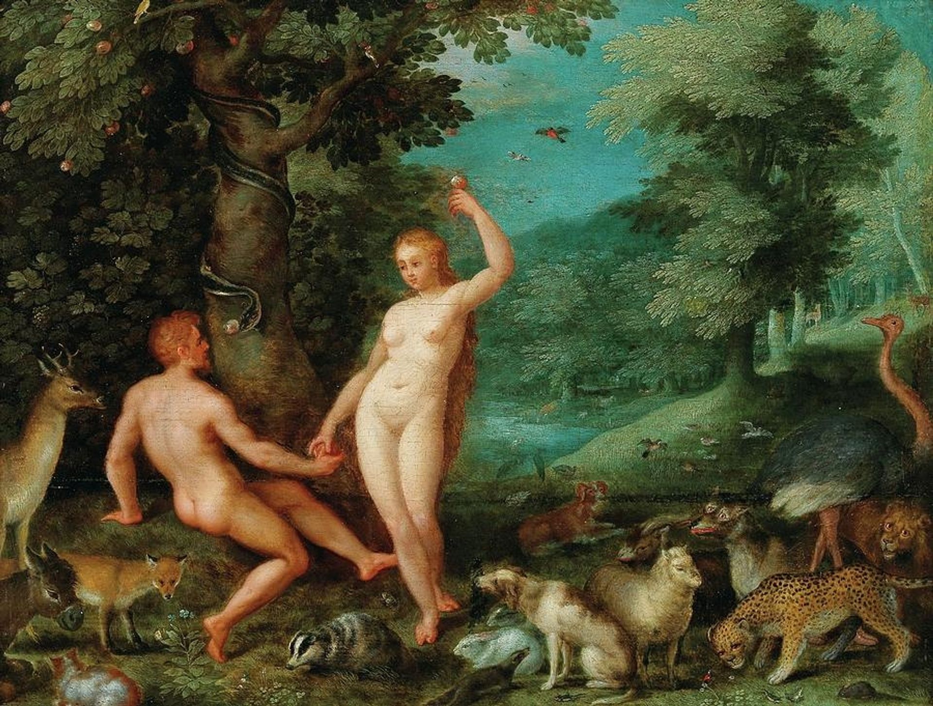 The Temptation of Adam in Paradise by Jan Brueghel the Elder