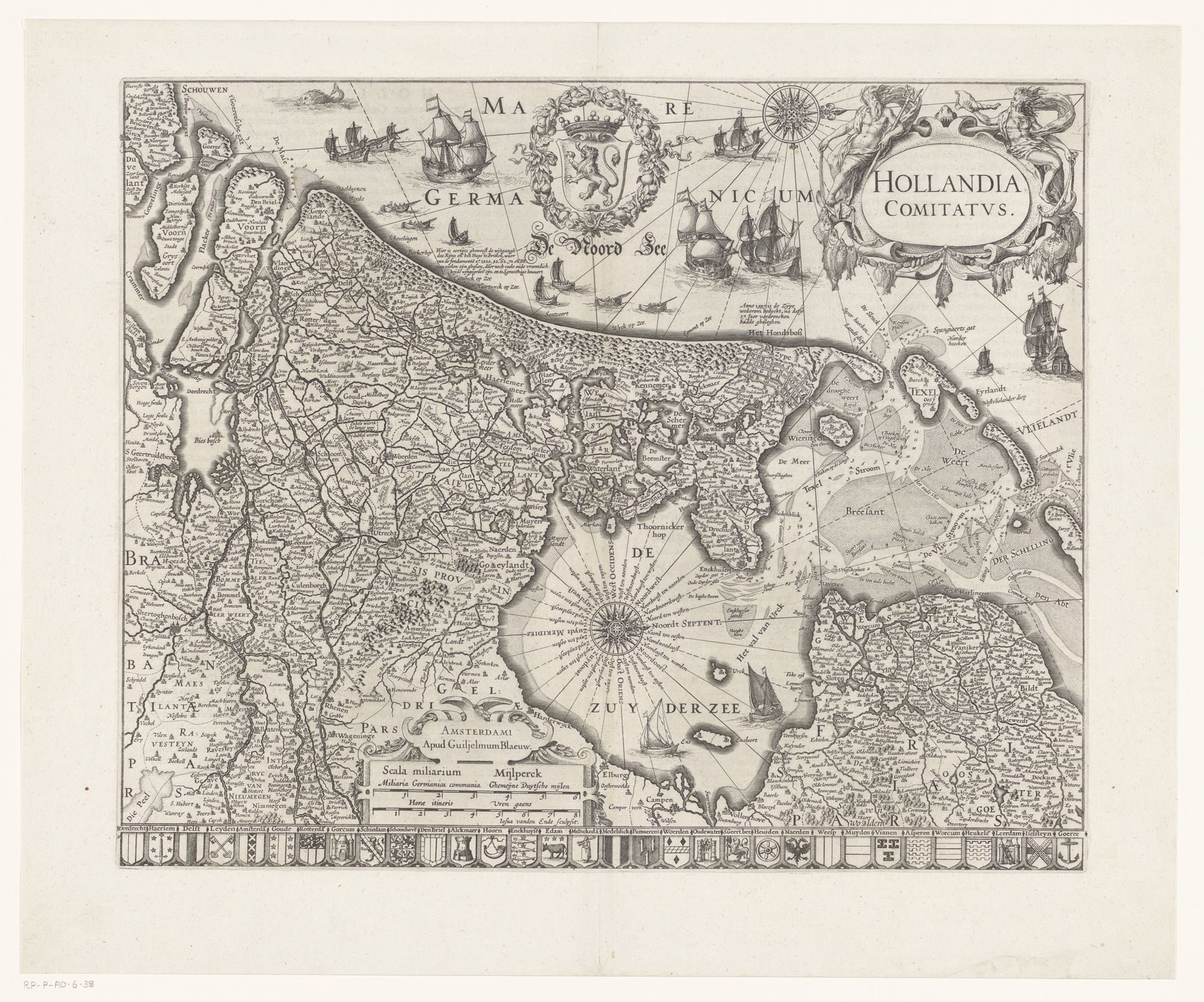 Kaart van het graafschap Holland by Josua van den Enden