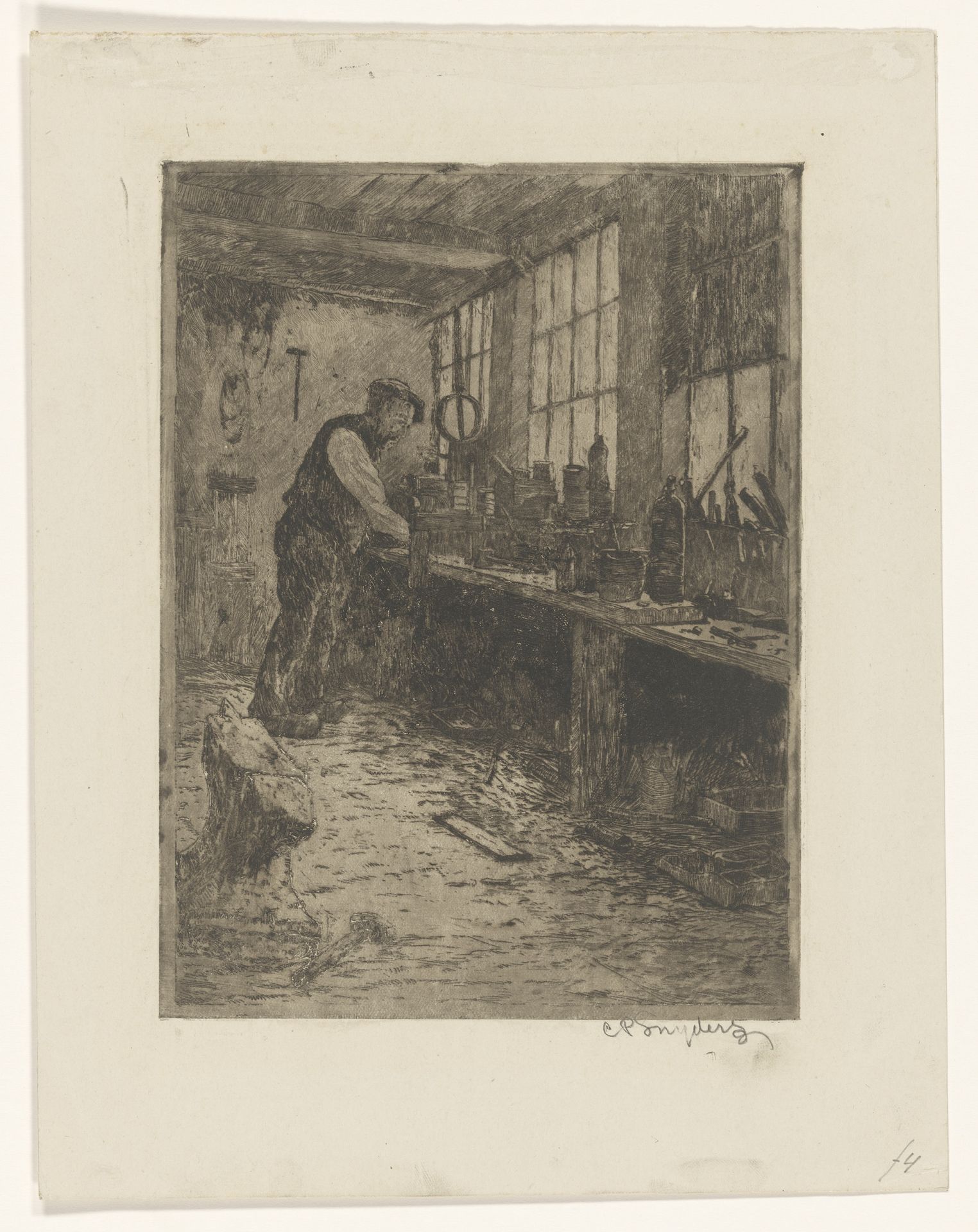 Man in werkplaats by Chris Snijders