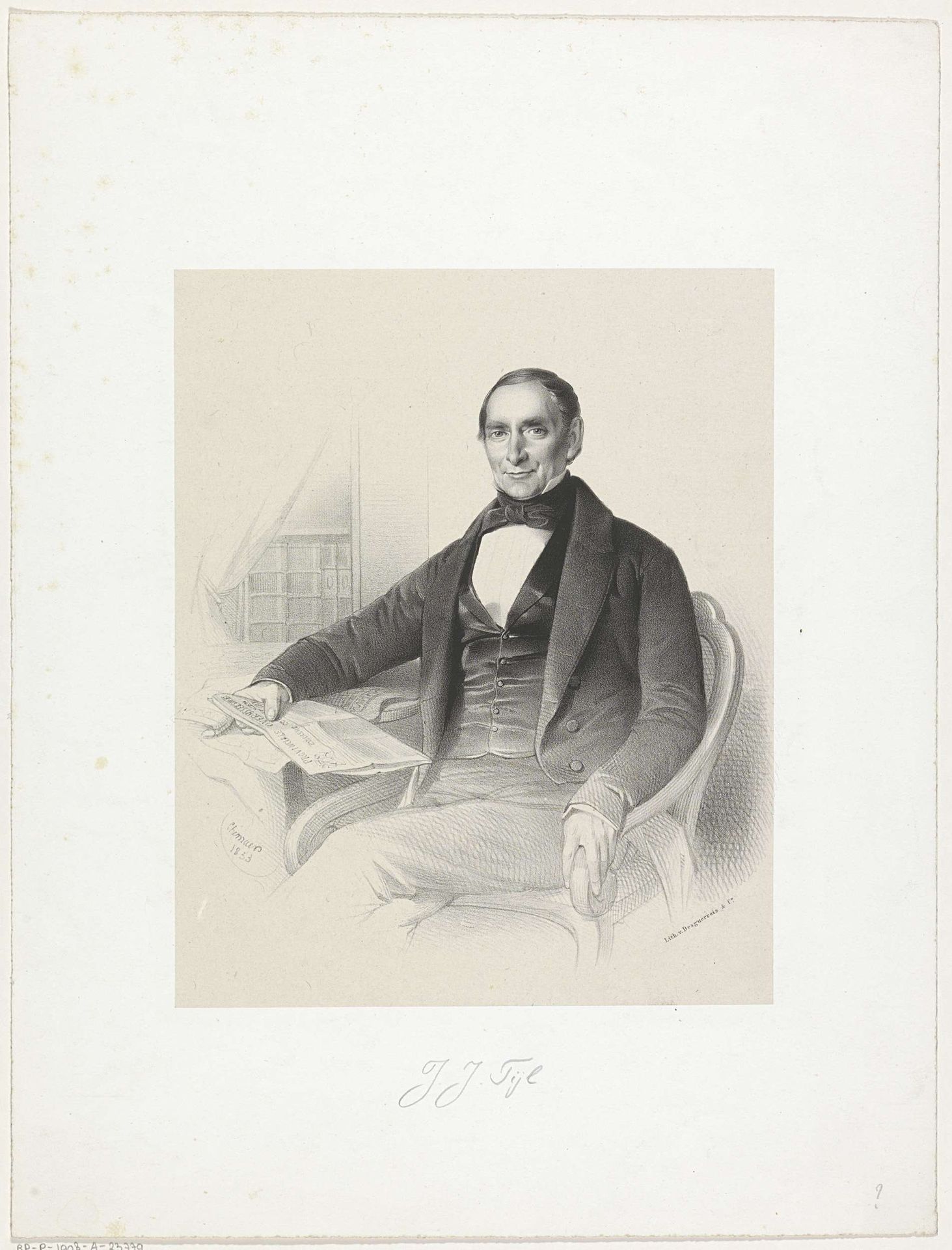 Portret van een onbekende man, mogelijk J. J. Tijl by Wilhelmus Cornelis Chimaer van Oudendorp