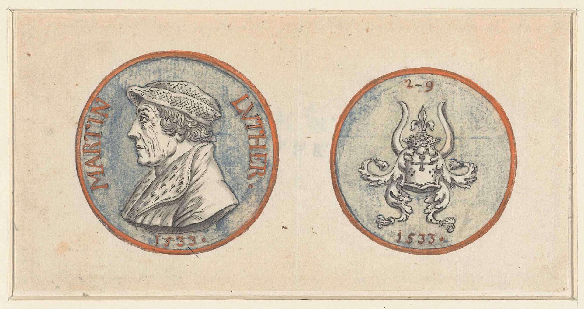 Ontwerp voor een penning met Maarten Luther by Anonymous