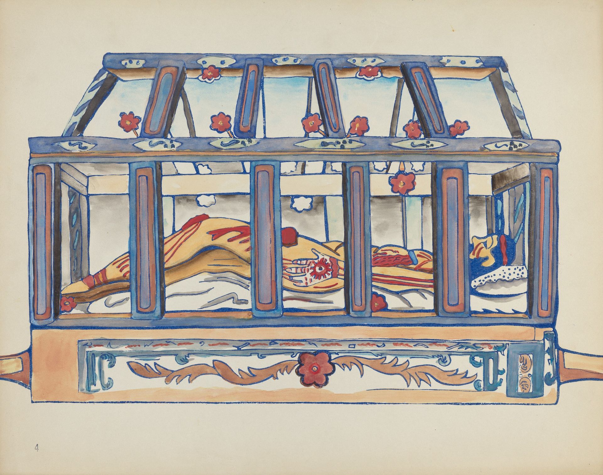 Plate 4: Christ in the Sepulchre: From Portfolio "Spanish Colonial Designs of New Mexico" by Anonymous