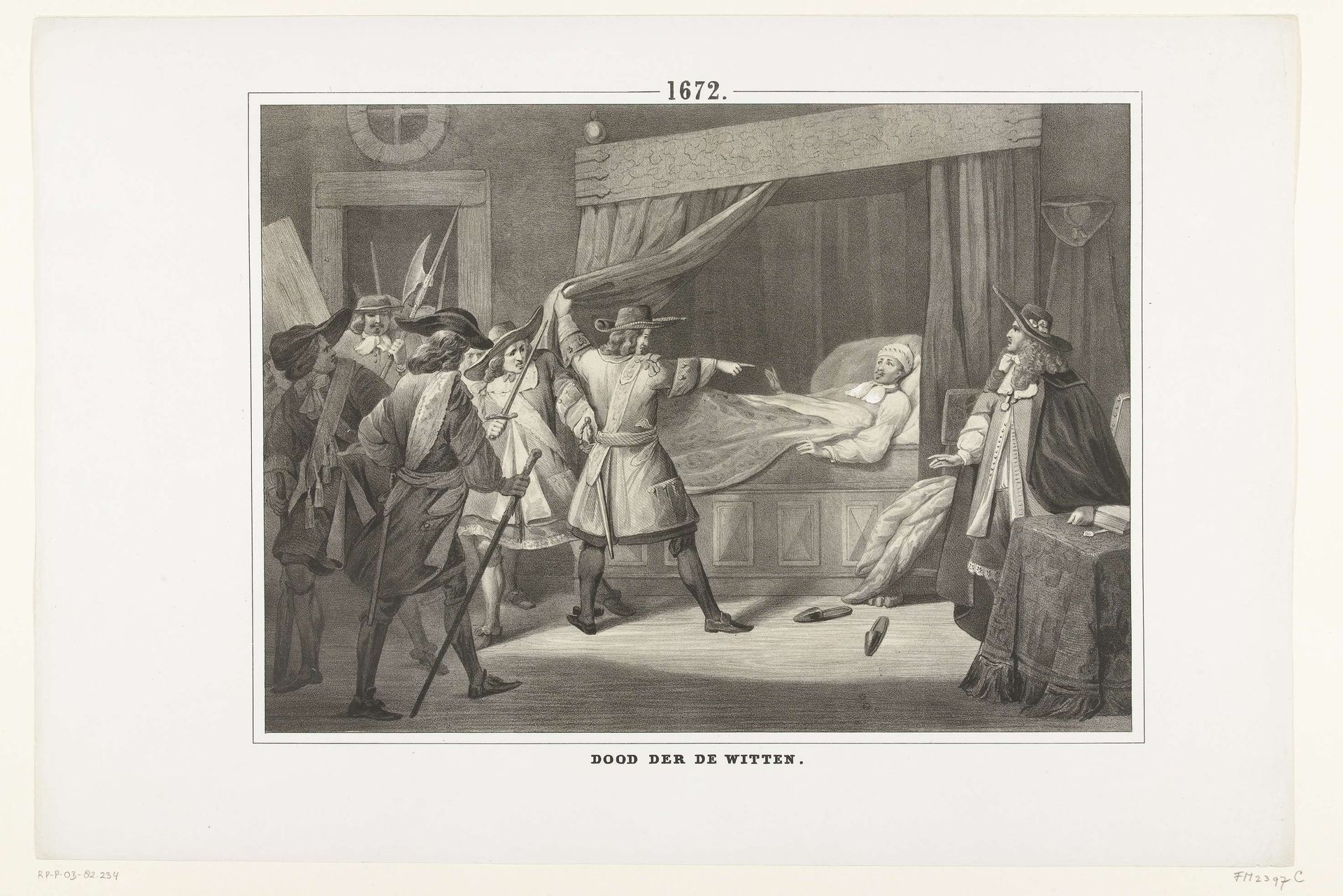 Johan en Cornelis de Witt overvallen in hun kamer in de Gevangenpoort, 1672 by Anonymous