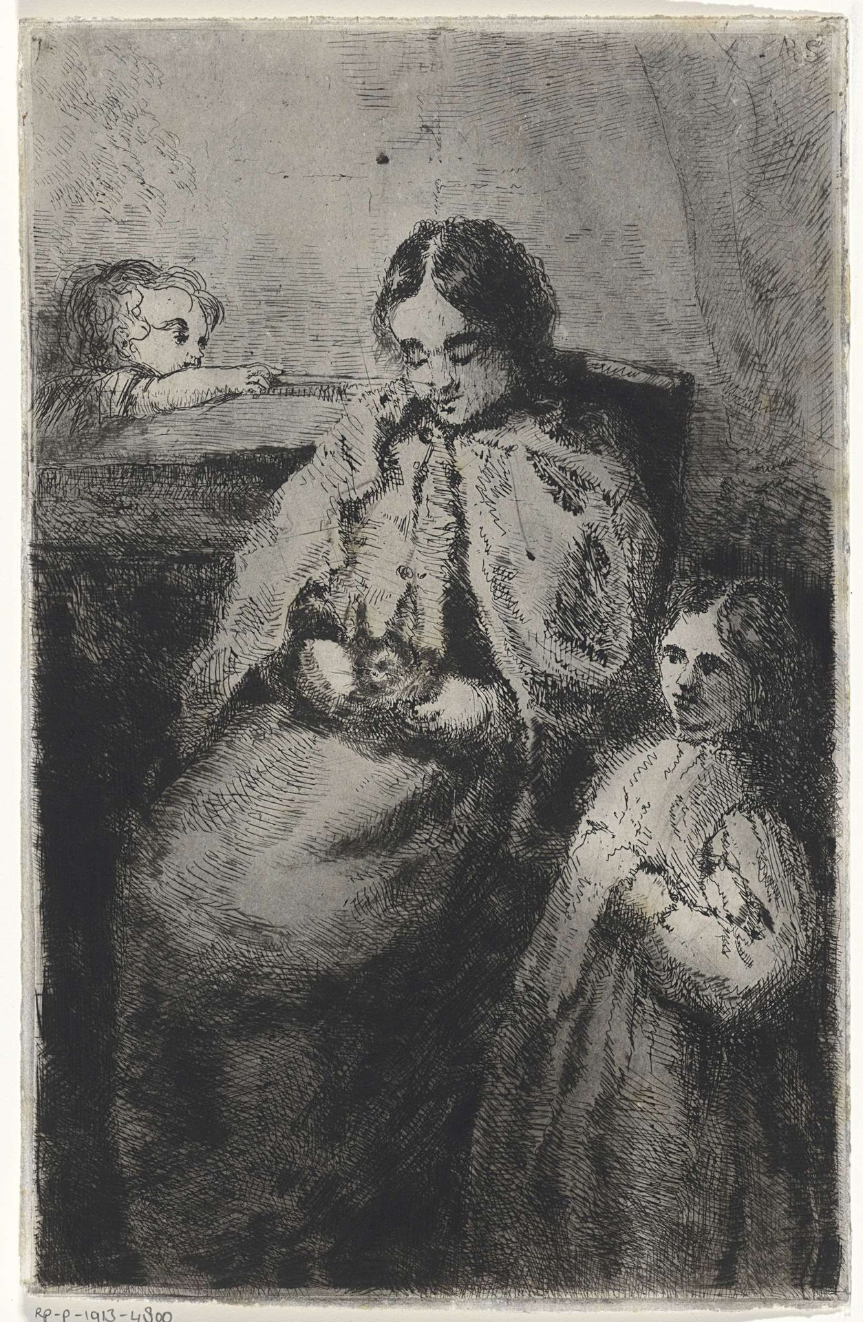 Moeder en twee kinderen by Arnoud Schaepkens