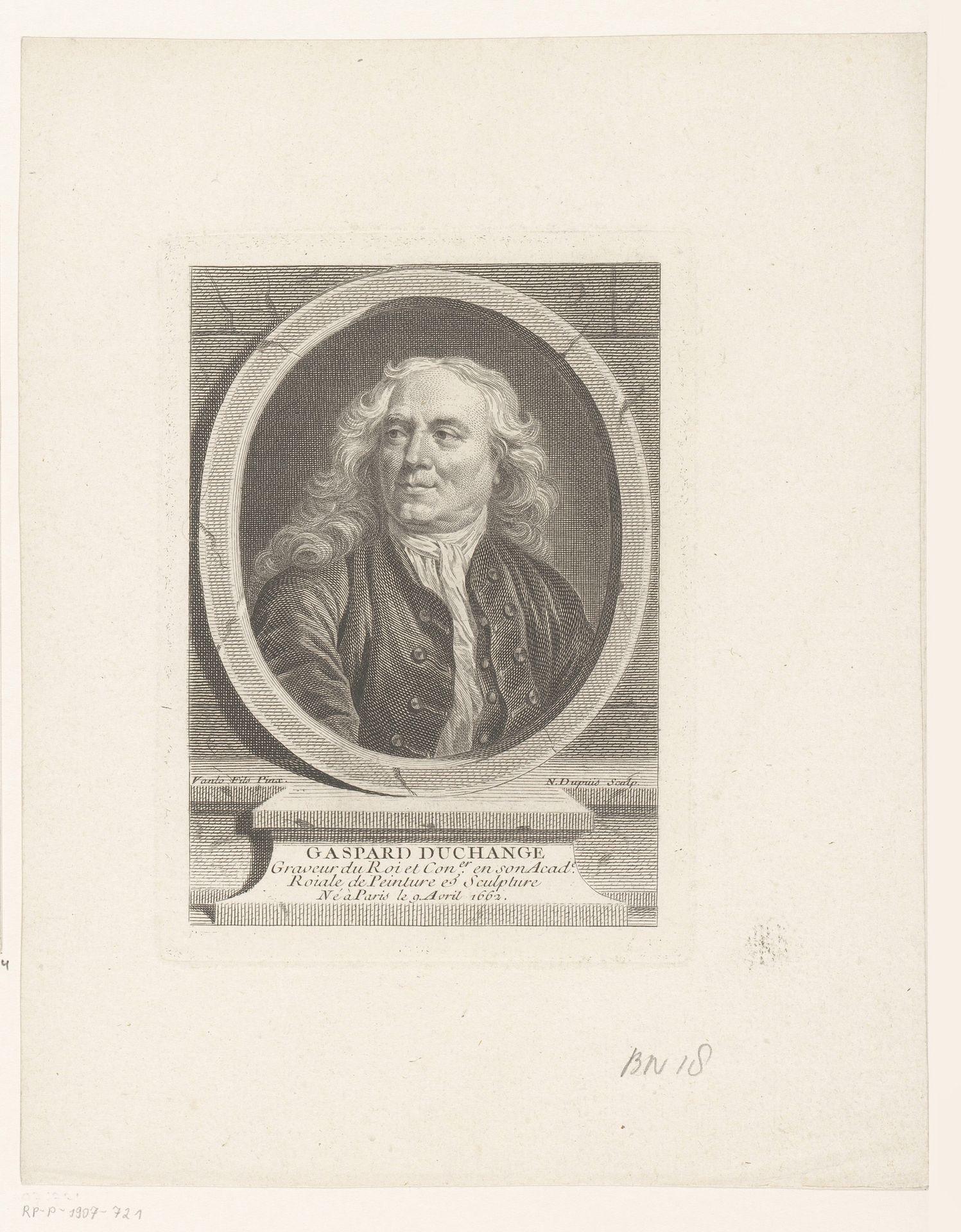 Portret van Gaspard Duchange by Nicolas Gabriel Dupuis
