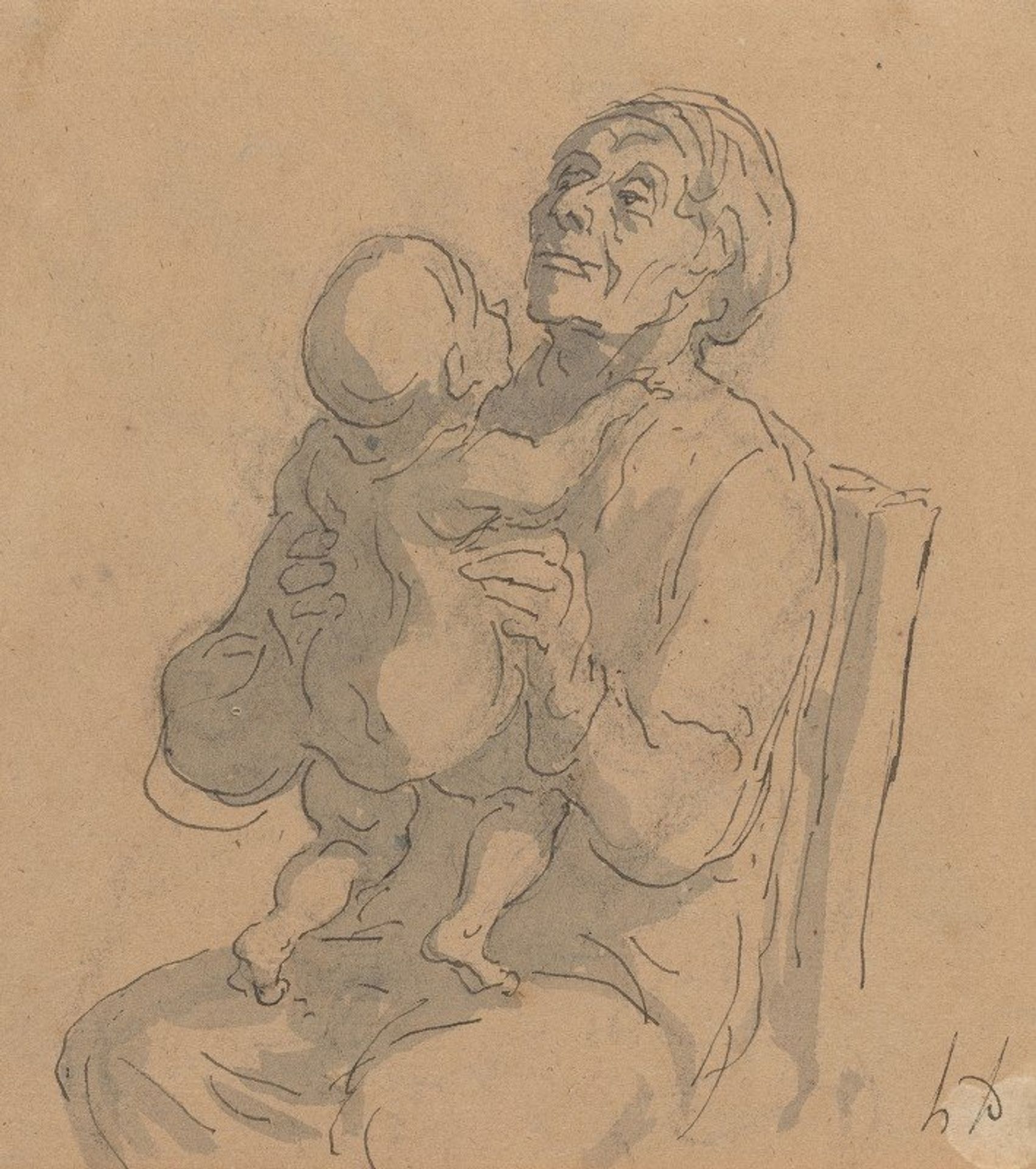 The Grandmother by Honoré Daumier