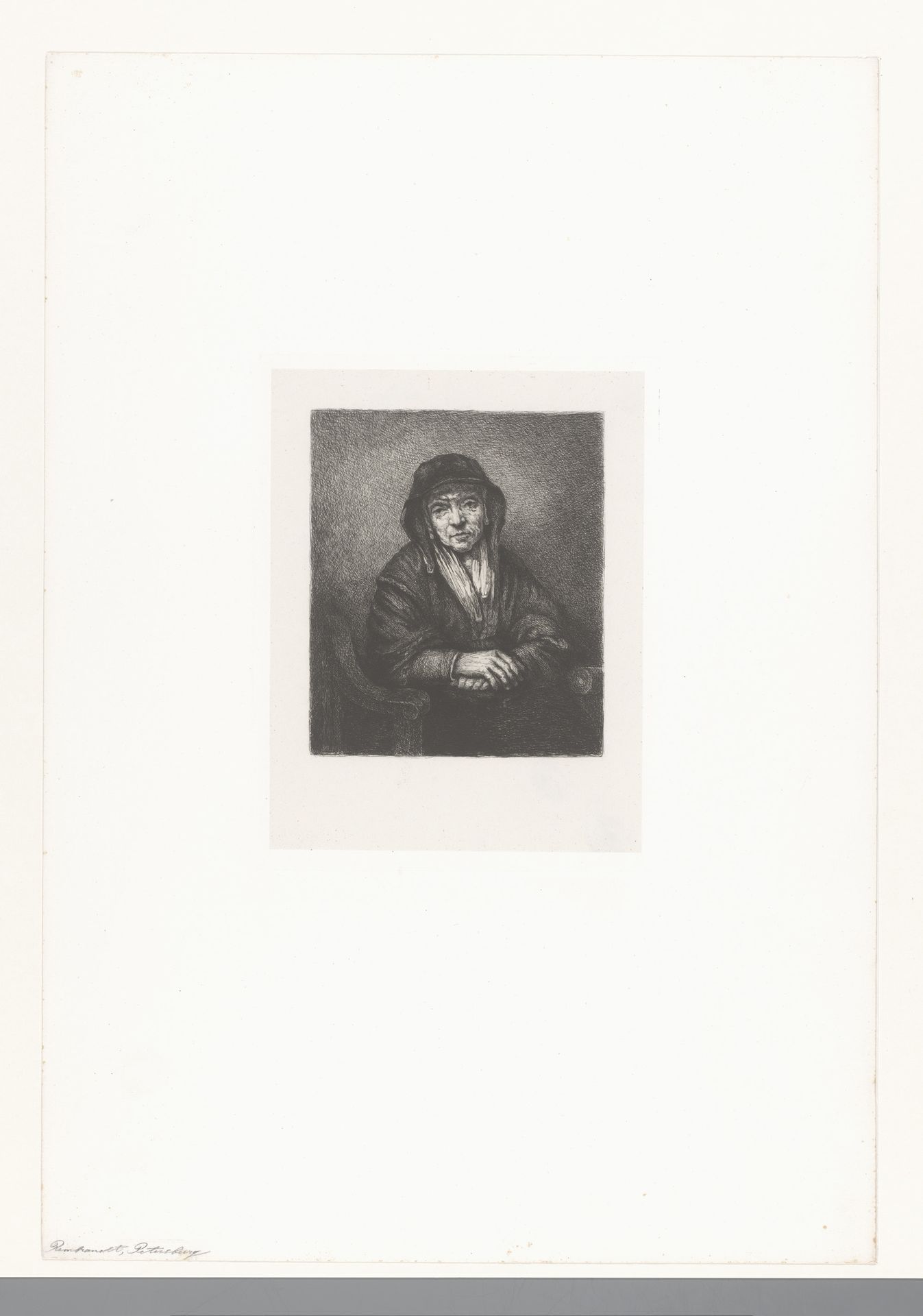 Portret van een onbekende oude vrouw by Nikolay Semyonovich Mosolov