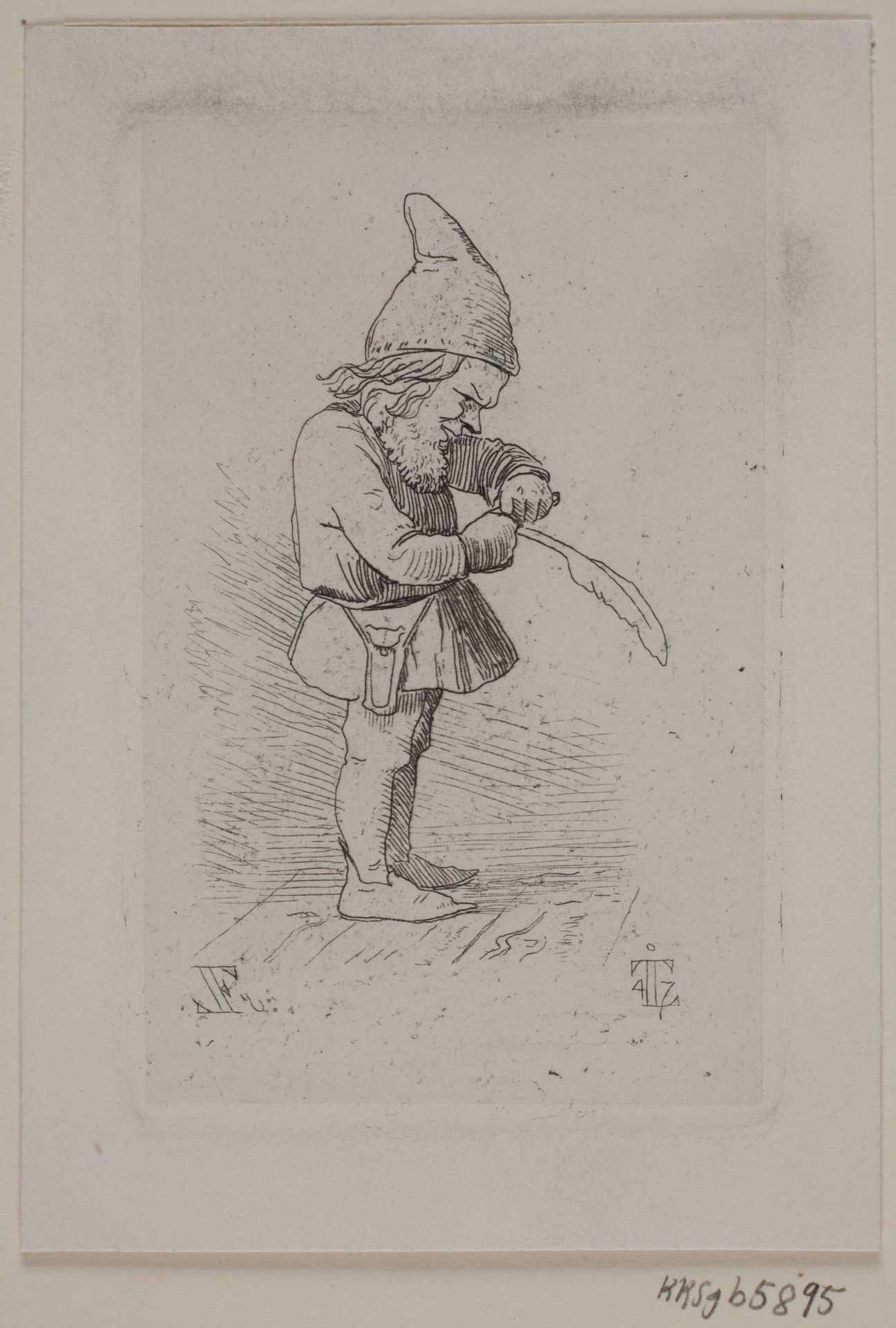 Nisse, der skærer en pen by Johan Thomas Lundbye
