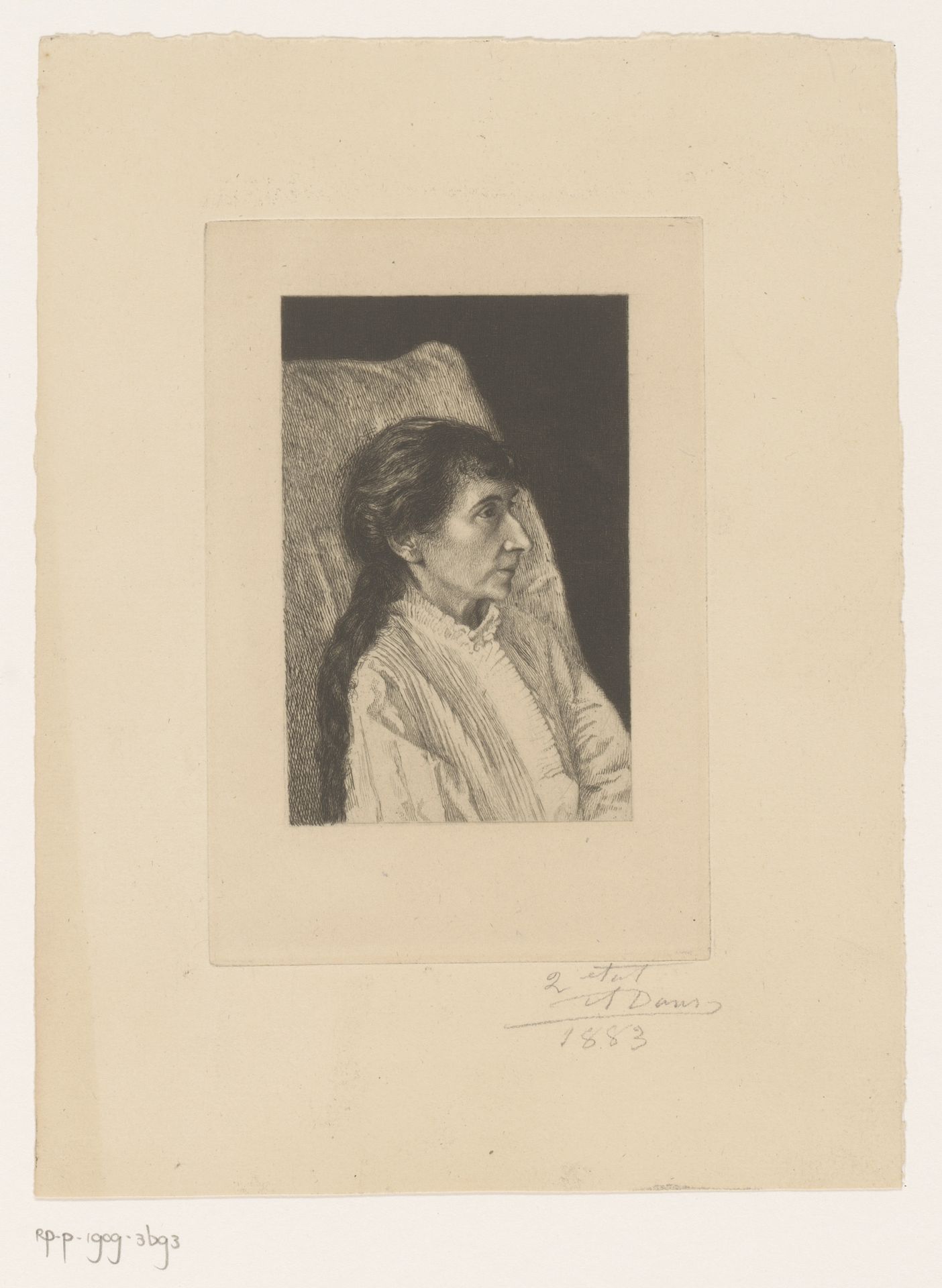 Zieke dame in bed by Auguste Danse