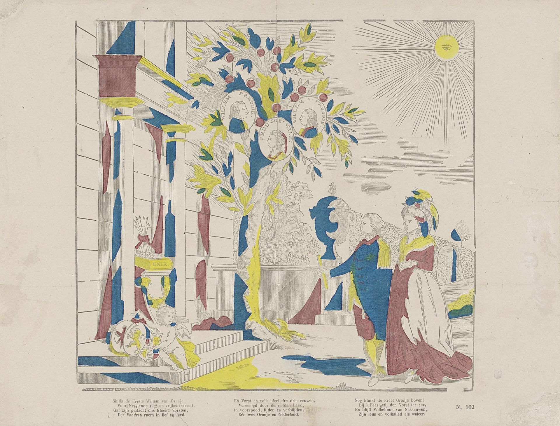 Allegorie op het huis van Oranje by Lutkie & Cranenburg