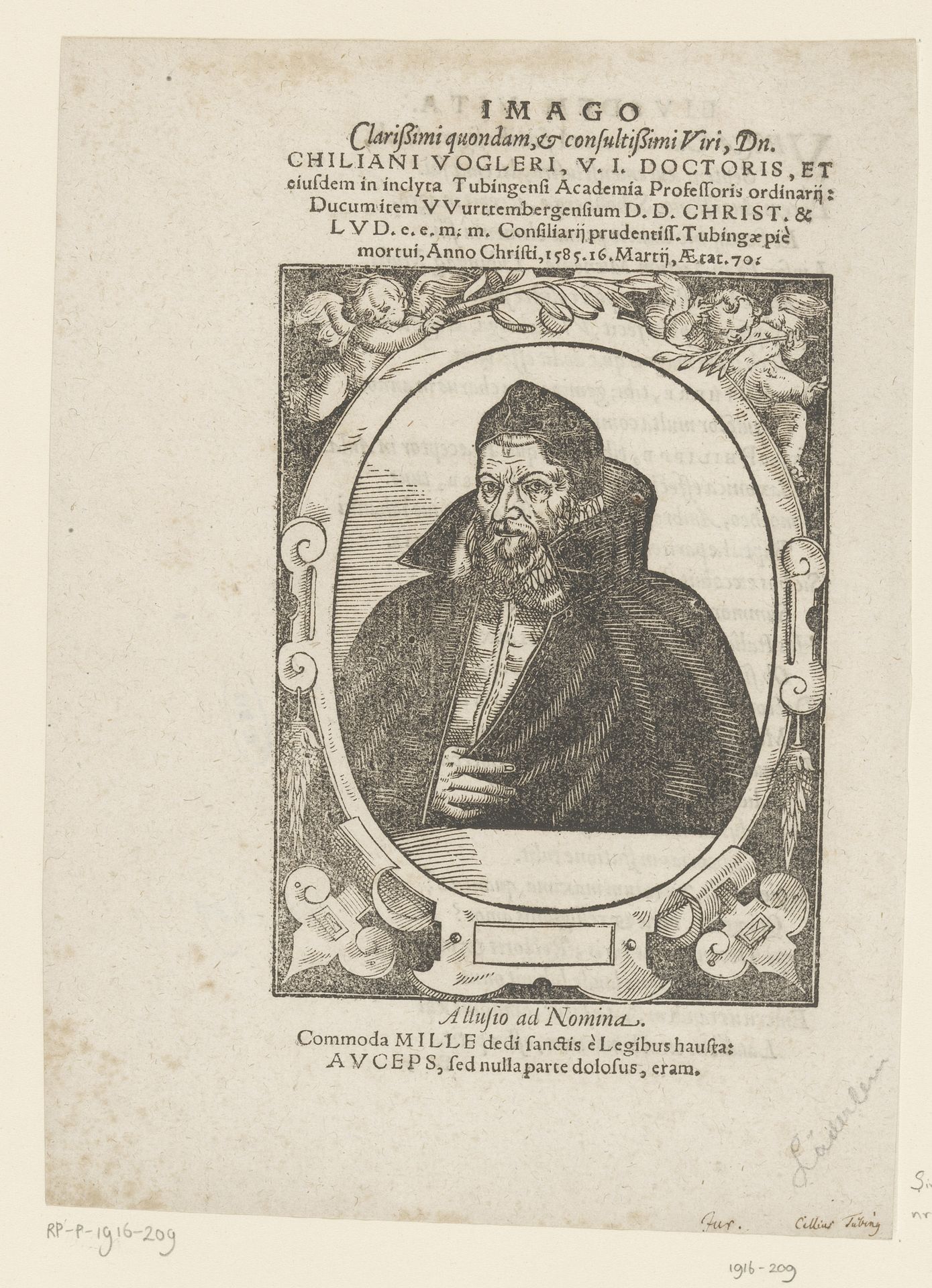 Portret van Chilian Vogler by Jakob Lederlein