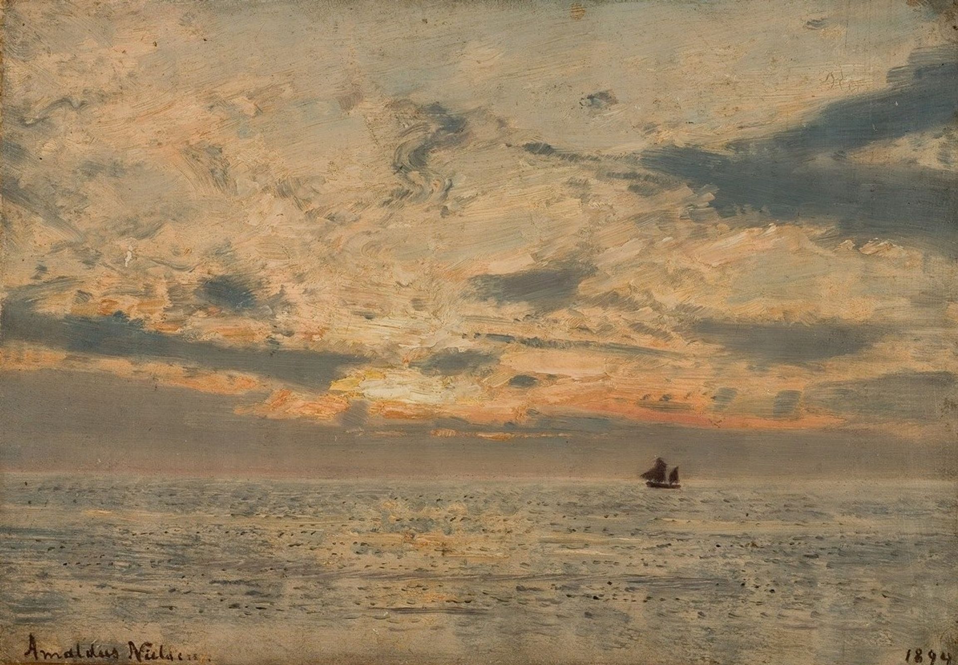 Aftenstemning by Amaldus Nielsen