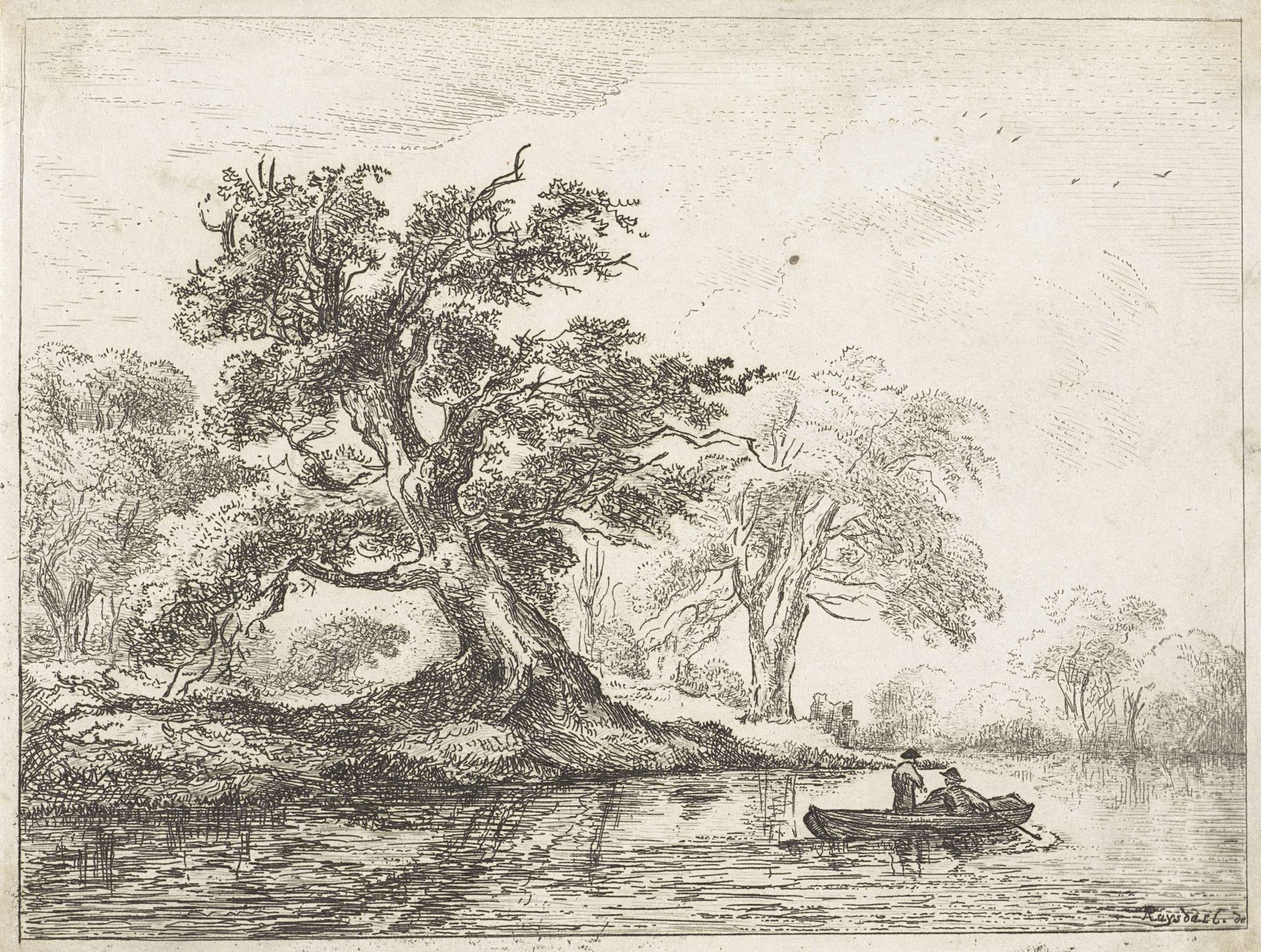 Rivierlandschap by Anonymous