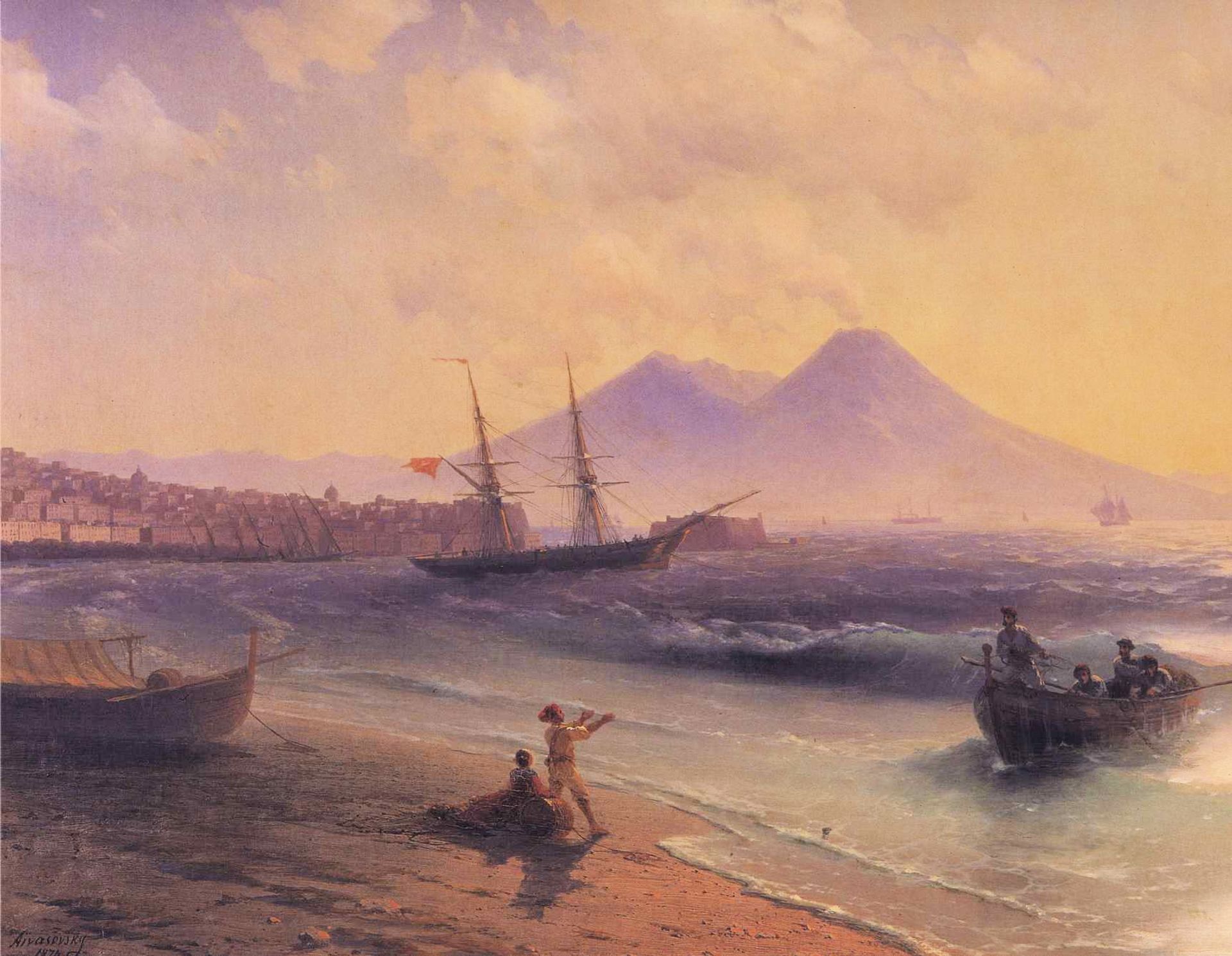 Fishermen Returning Near Naples by Ivan Konstantinovich Aivazovsky