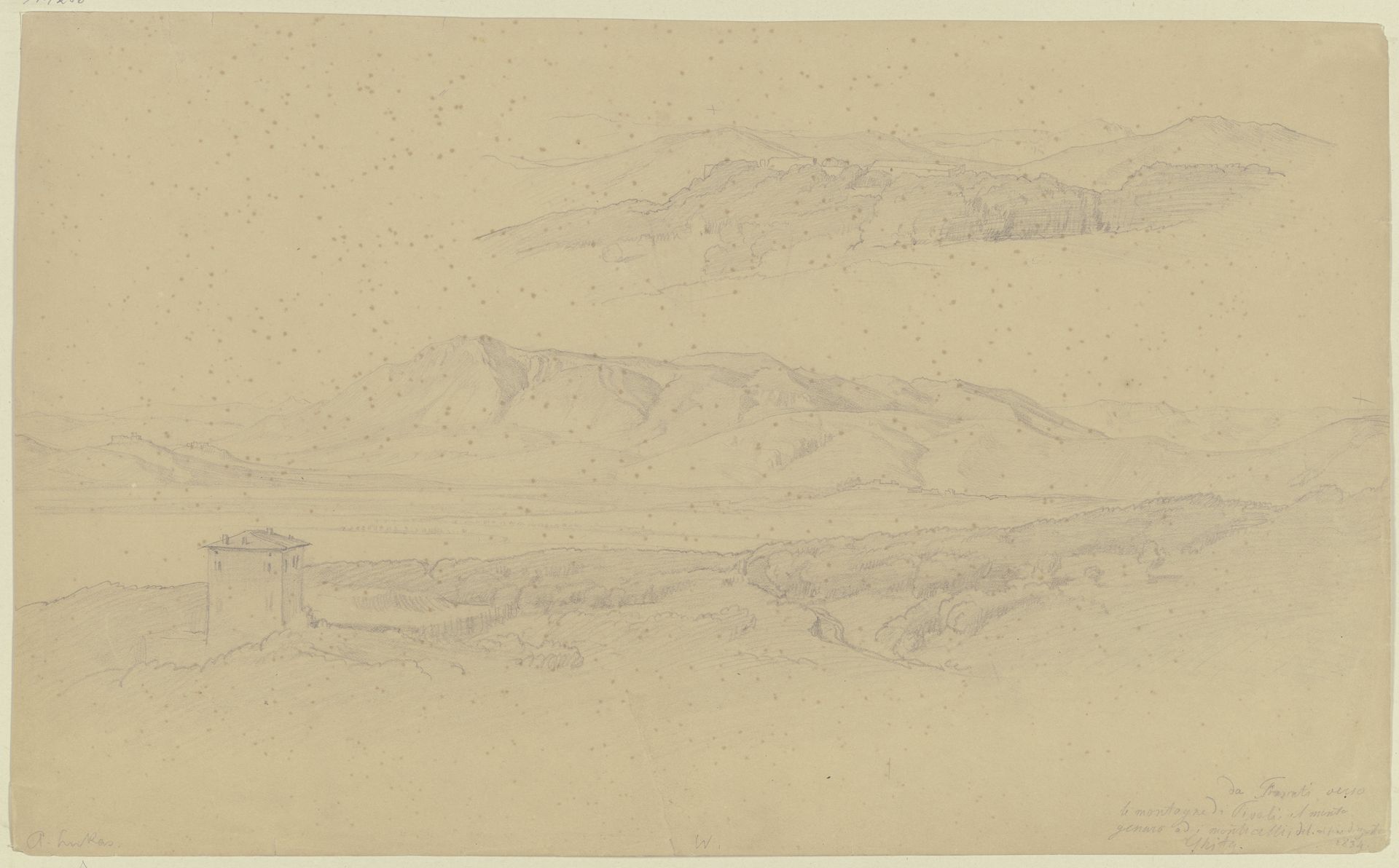 Landschaftsstudie Frascati und Tivoli by August Lucas