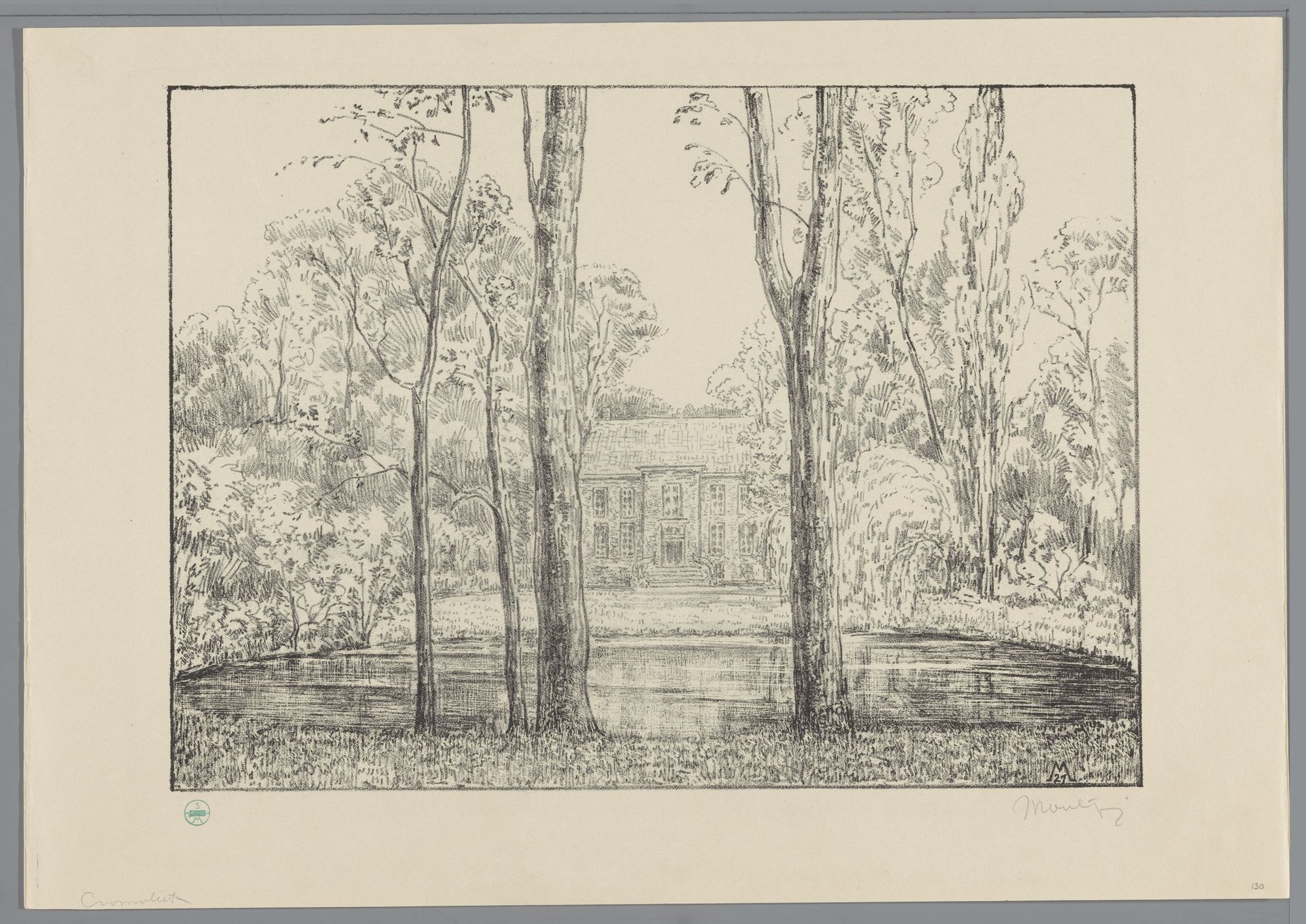 Gezicht op het landhuis van buitenplaats Cromvliet by Simon Moulijn