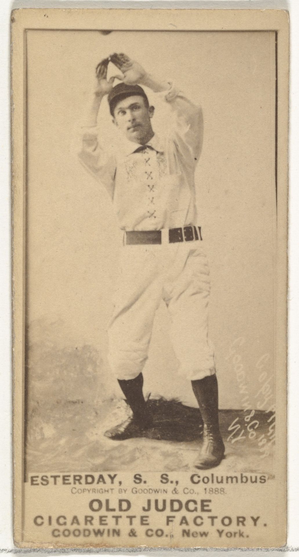 Henry P. Easterday, Shortstop, Cleveland, from the Old Judge series (N172) for Old Judge Cigarettes by Goodwin & Company