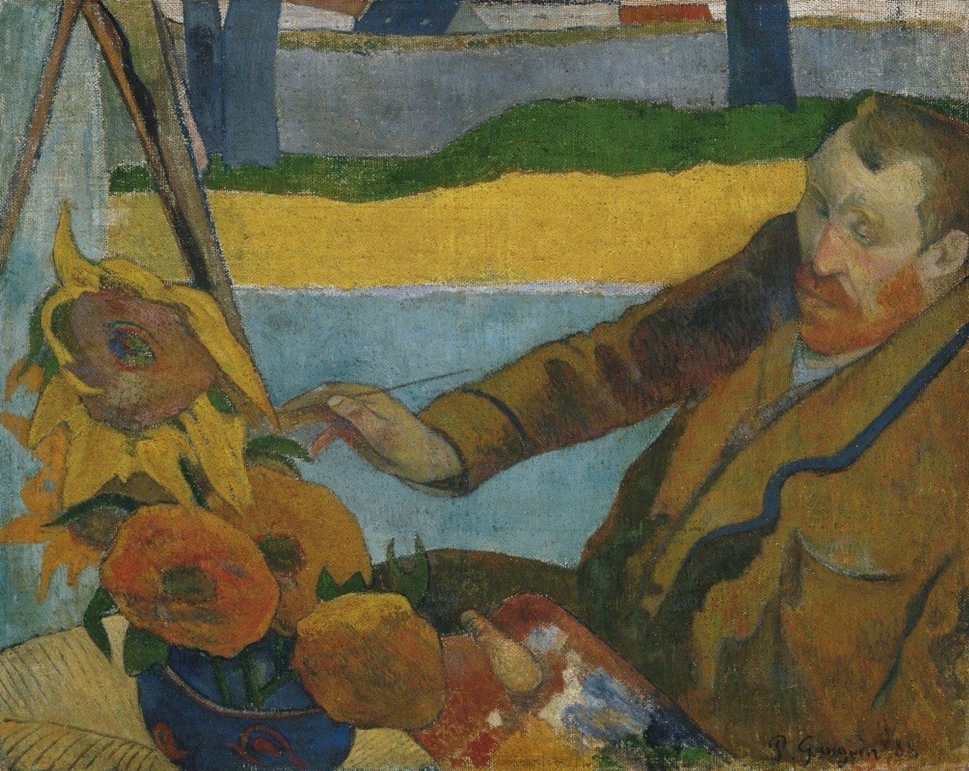 Vincent van Gogh painting sunflowers by Paul Gauguin