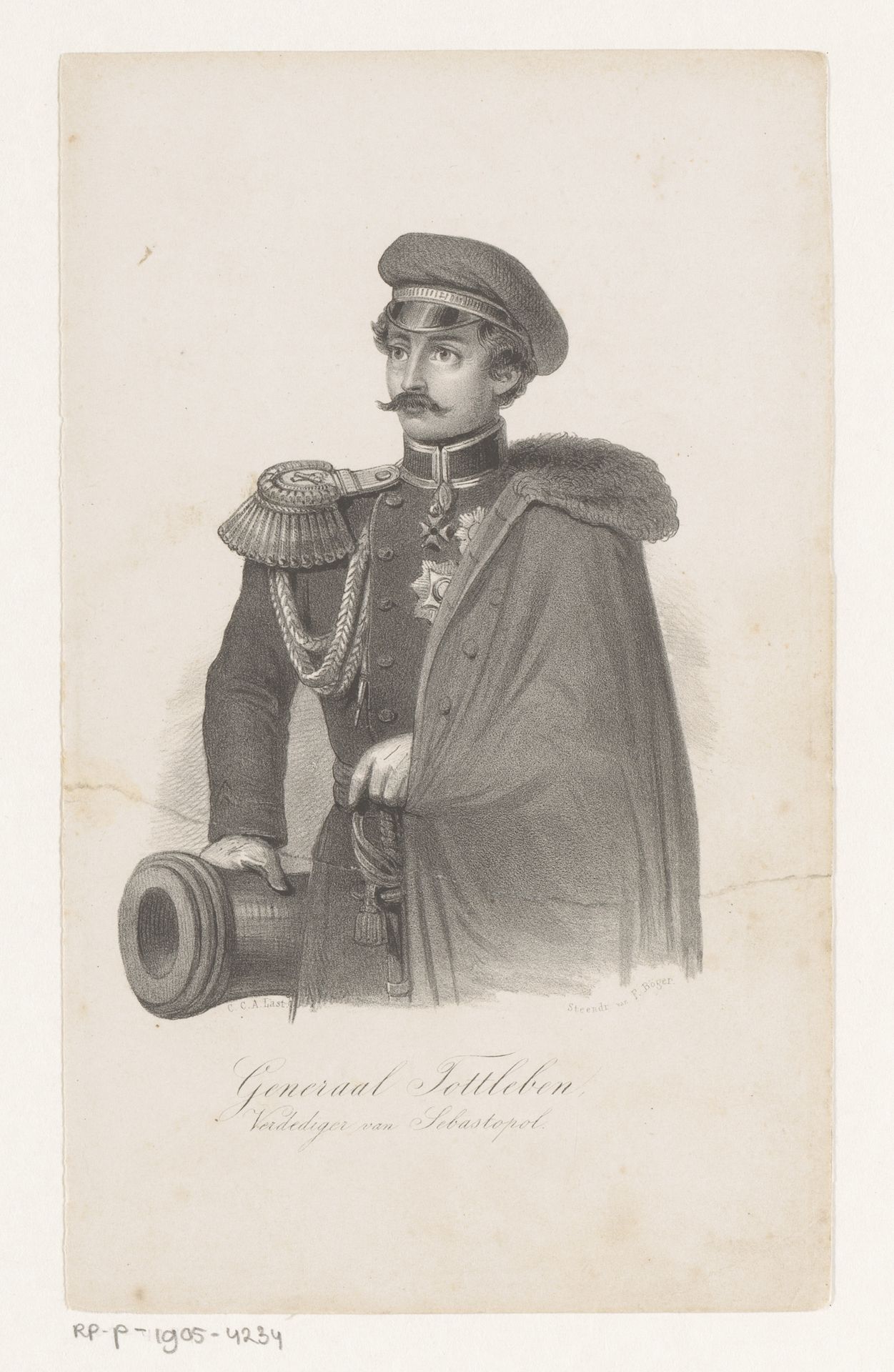 Portret van Eduard Totleben by Carel Christiaan Antony Last
