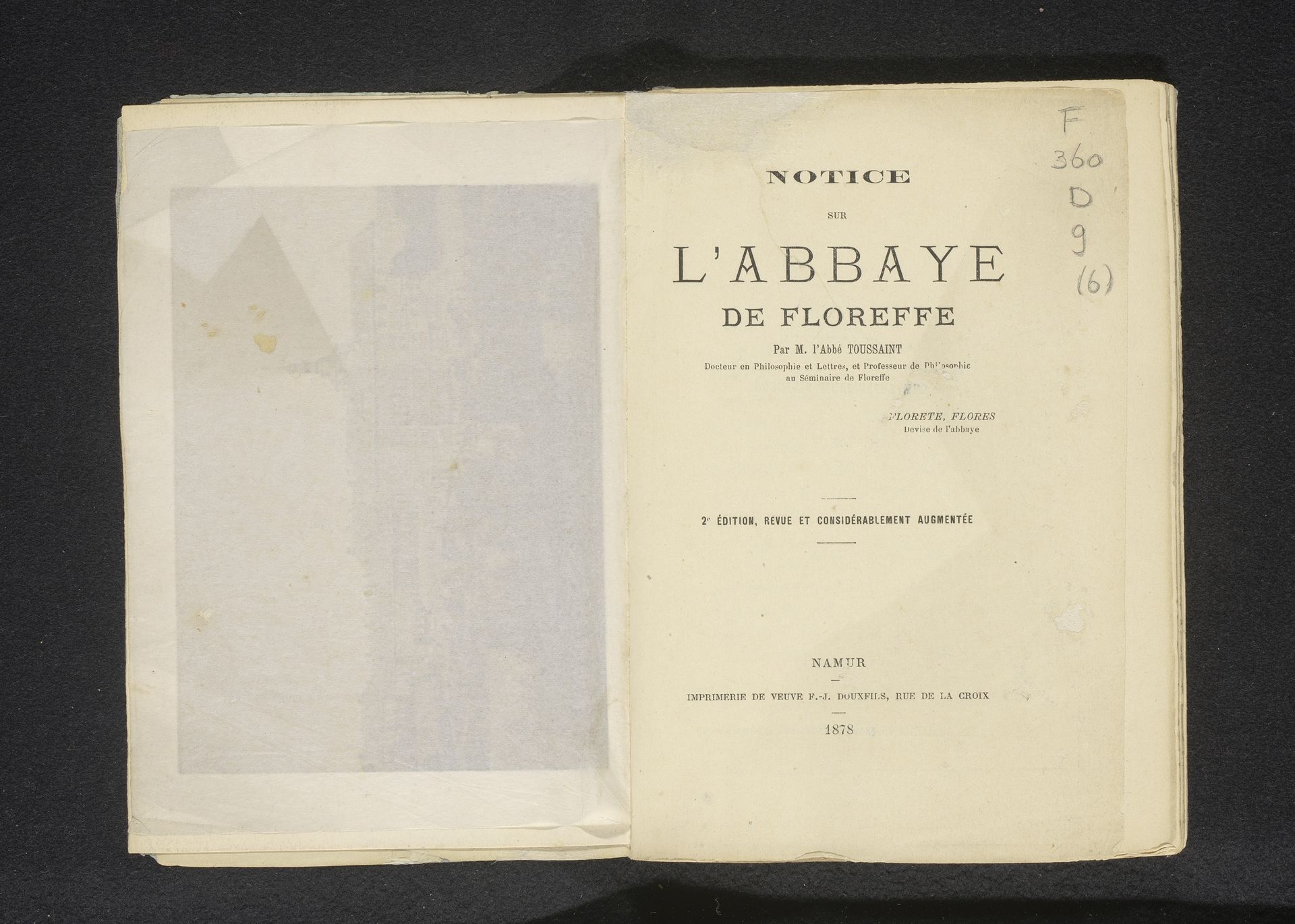 Notice sur l'abbaye de Floreffe by M. l'Abbé Toussaint