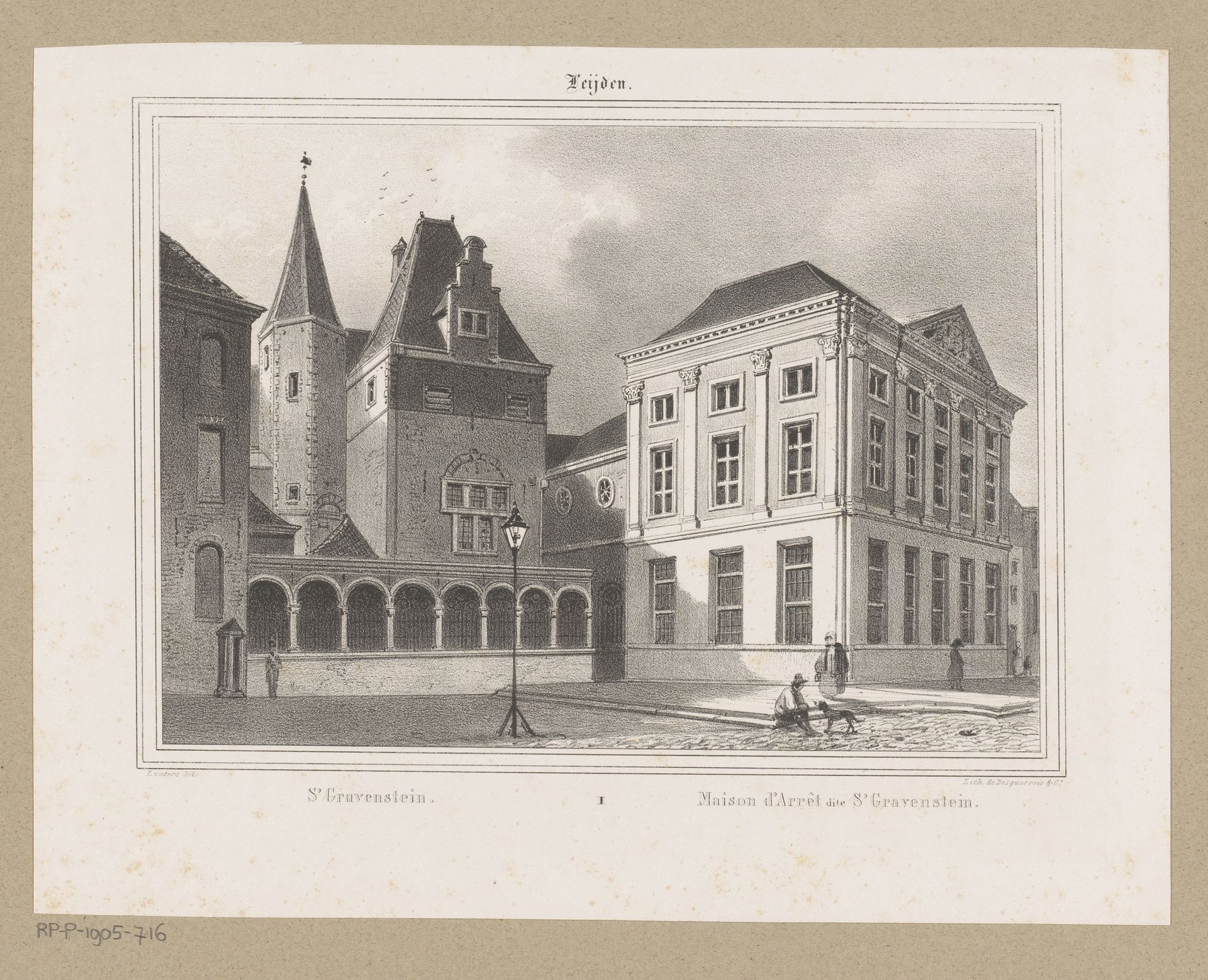 Gezicht op het Gravensteen in Leiden by Paulus Lauters