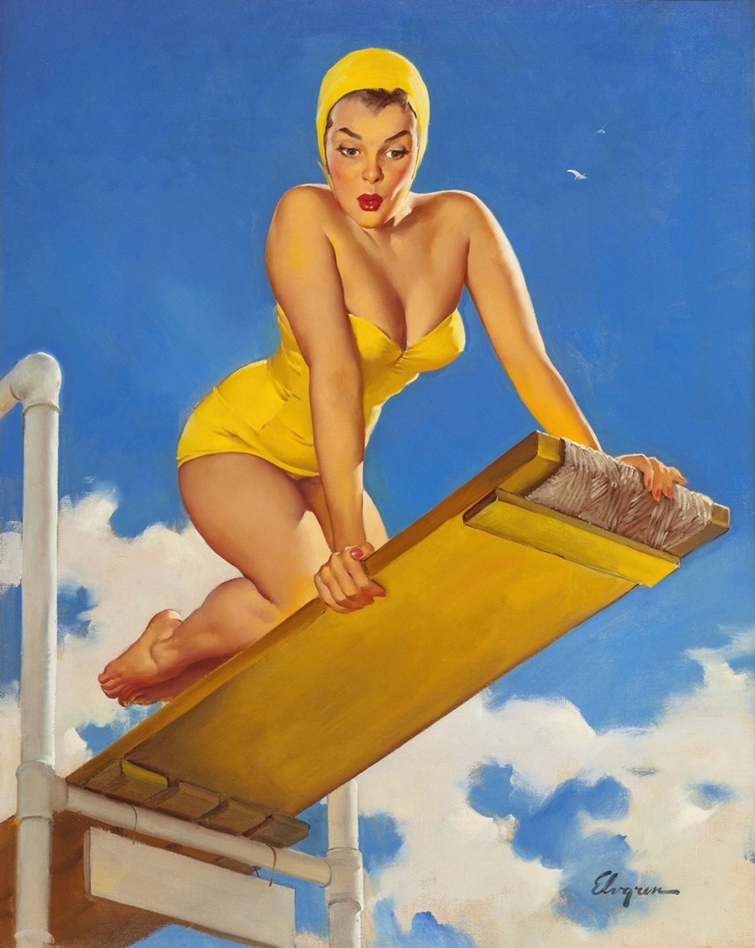 High and Shy by Gil Elvgren