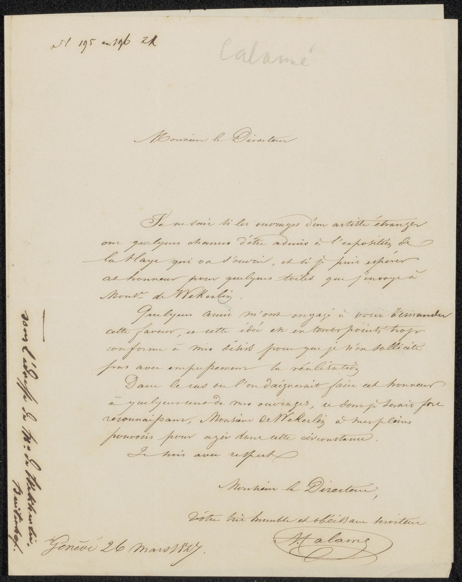 Brief aan onbekend by Alexandre Calame