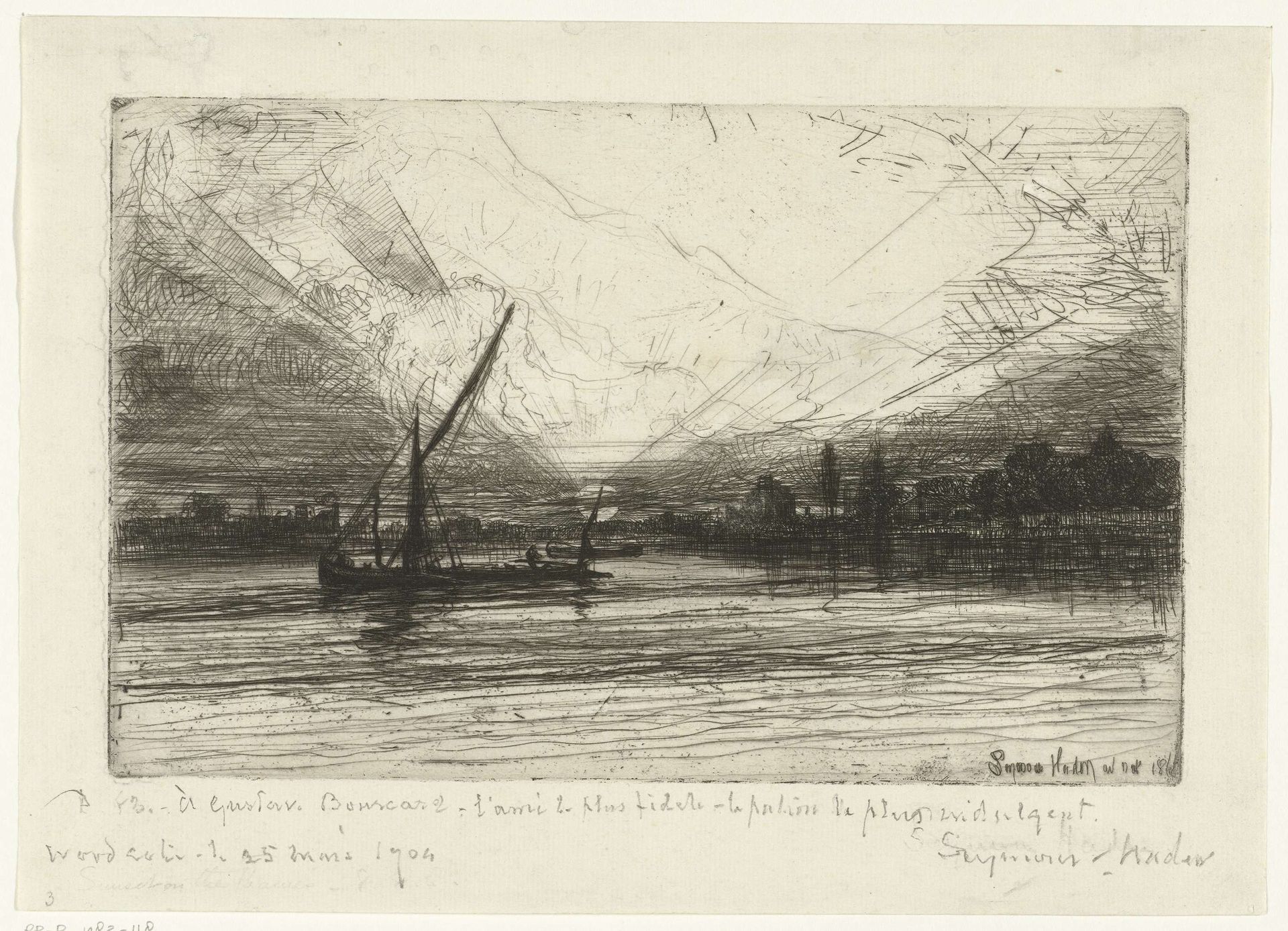 Zonsondergang op de Theems by Sir Francis Seymour Haden