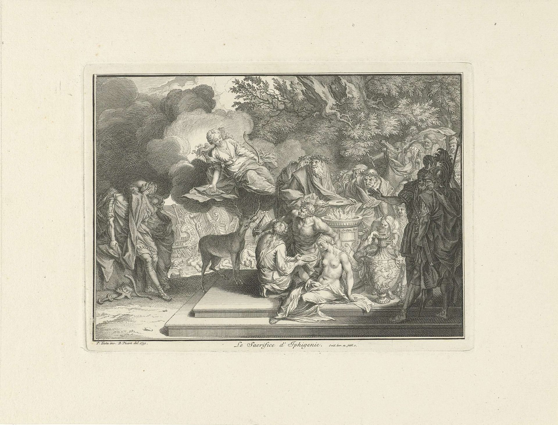 Het offer van Iphigenia by Bernard Picart