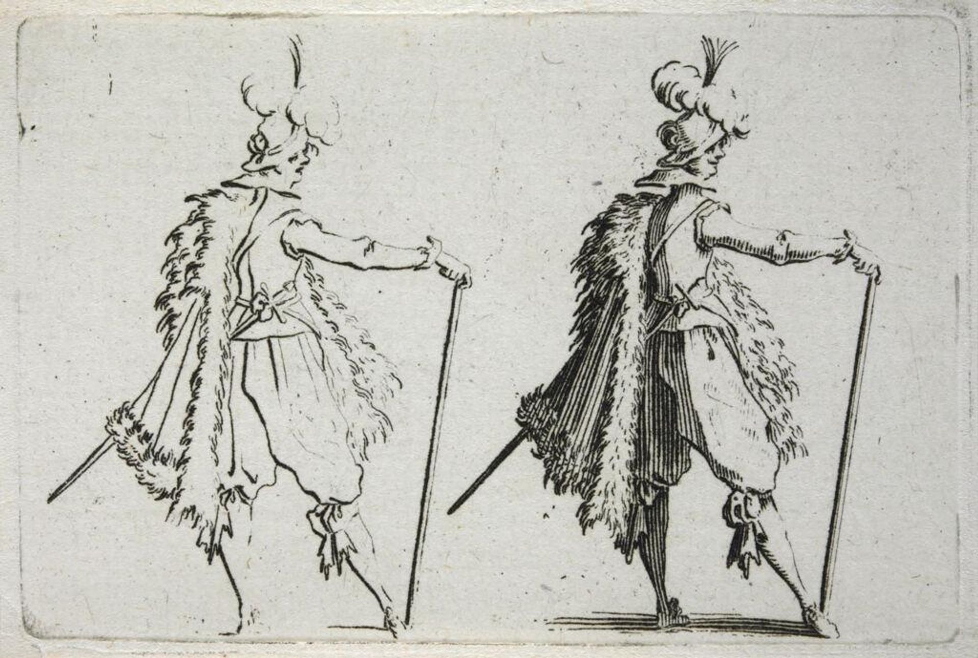 Gentleman with a Long Staff by Jacques Callot