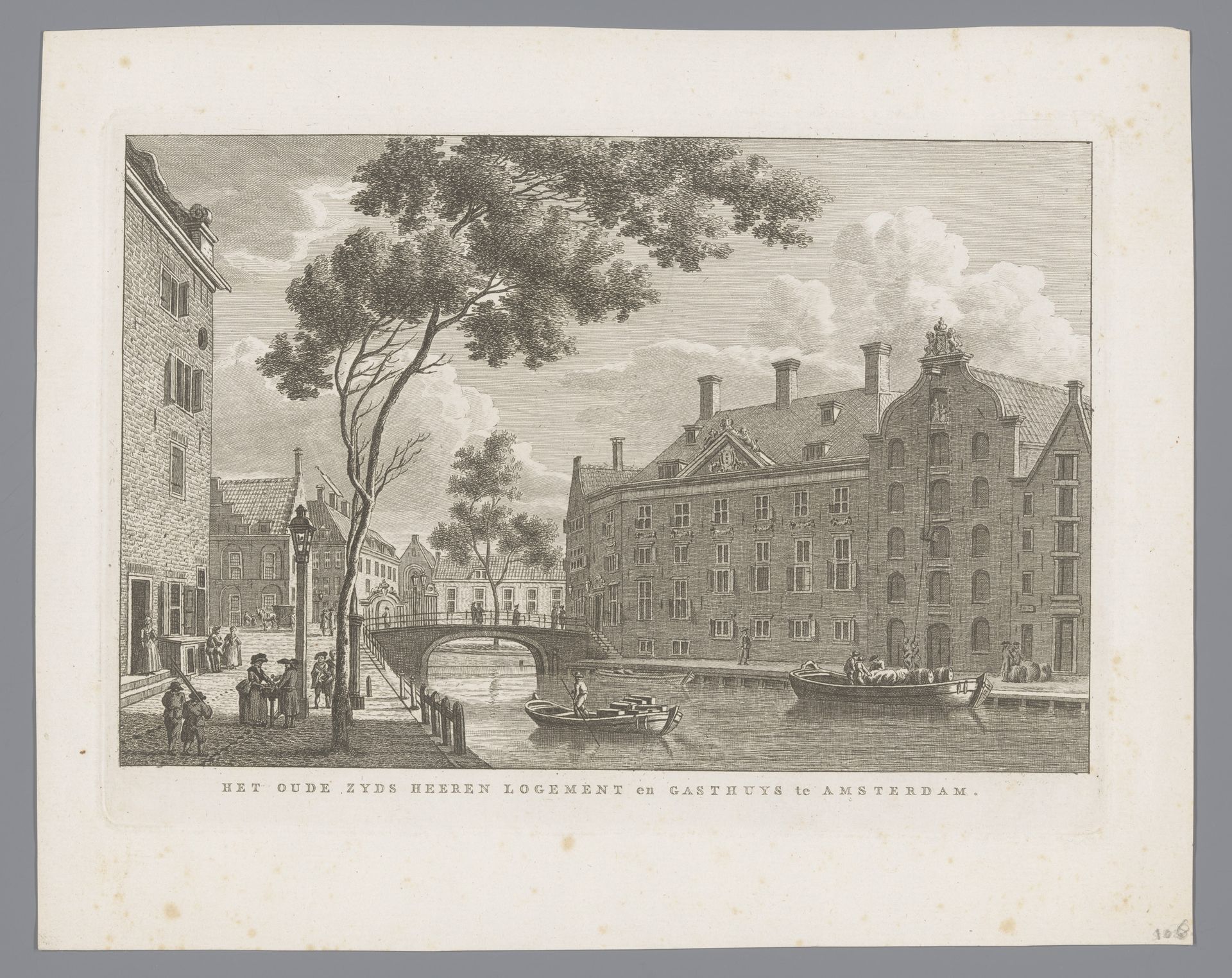 Gezicht op het Oudezijds Heerenlogement en Binnengasthuis in Amsterdam by Carel Frederik (I) Bendorp