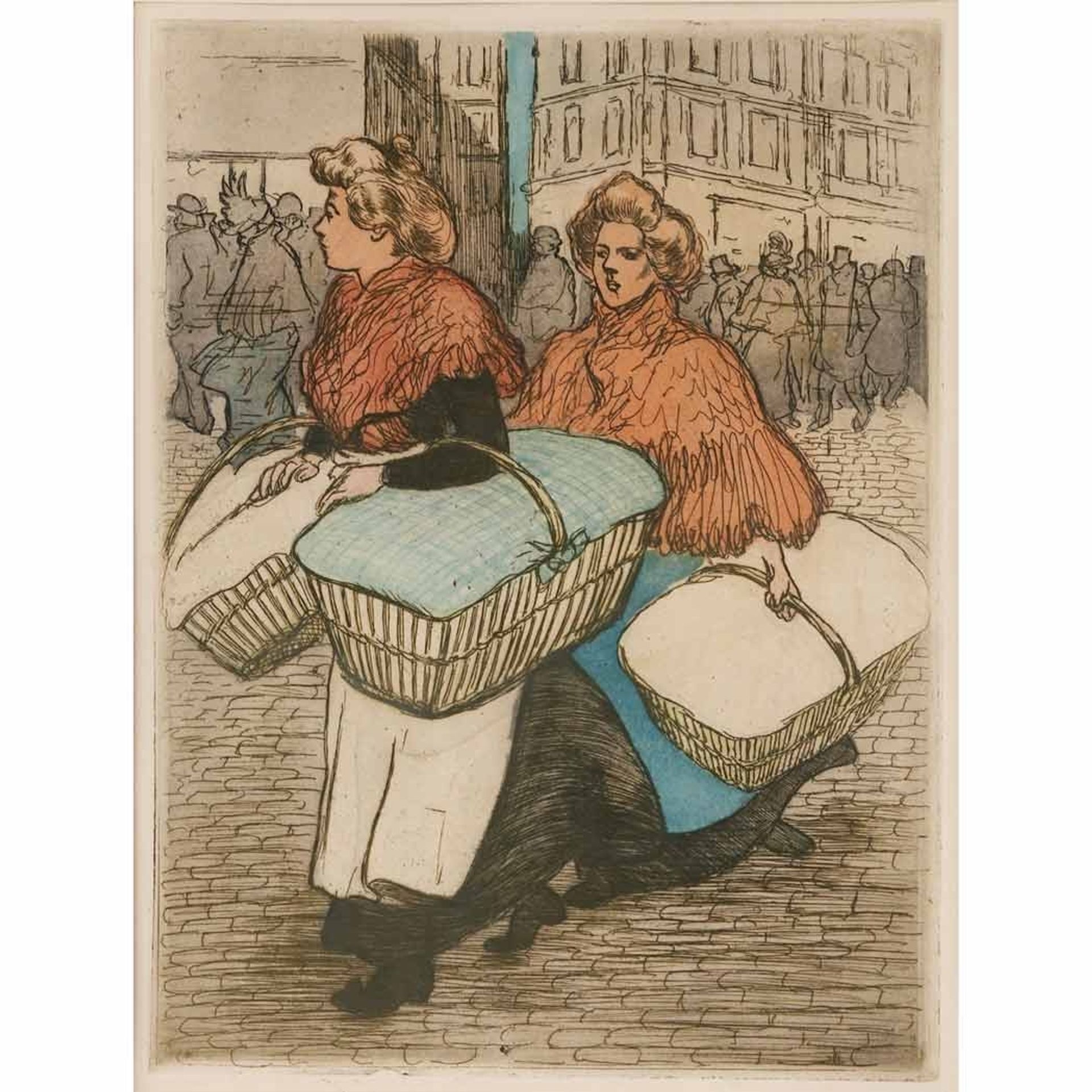 Laundresses are carrying linnen by Théophile Alexandre Steinlen