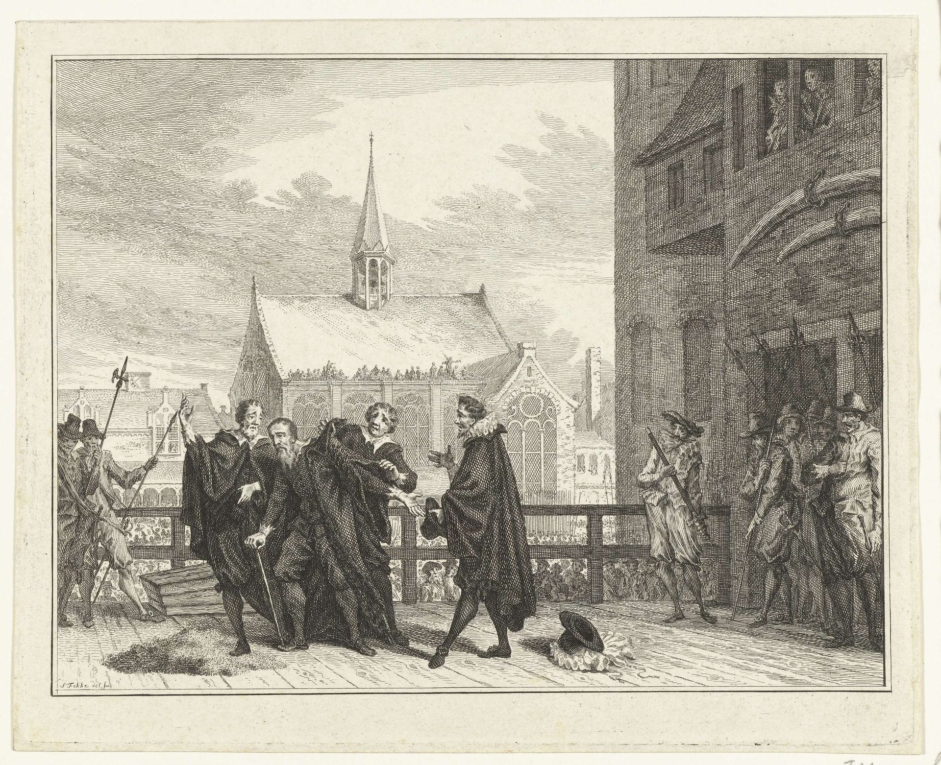 Johan van Oldenbarnevelt op het schavot, 1619 by Simon Fokke