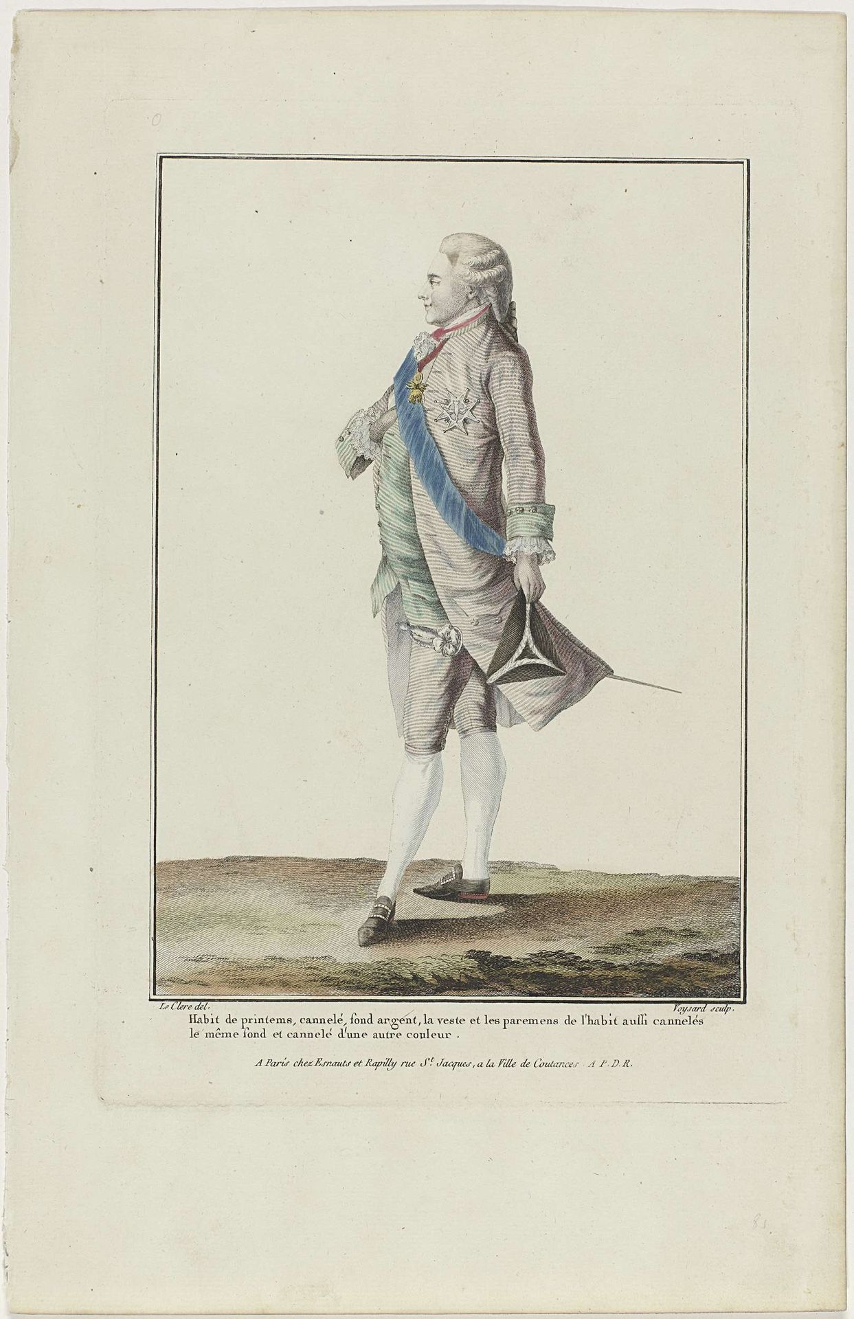 Gallerie des Modes et Costumes Français, 1778, O 81 : Habit de printemps (...) by Etienne Claude Voysard