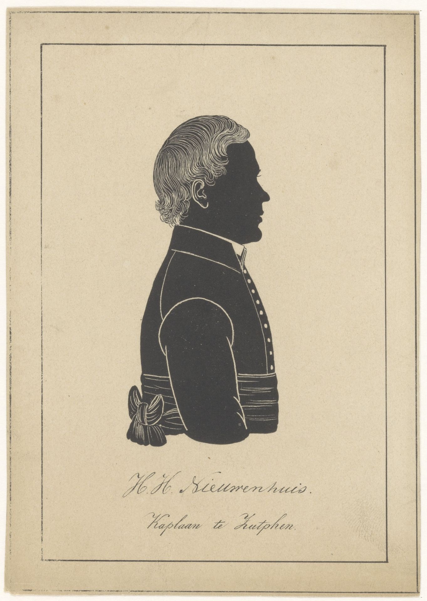 Silhouetportret van H.H. Nieuwenhuis by Pieter (IV) Barbiers