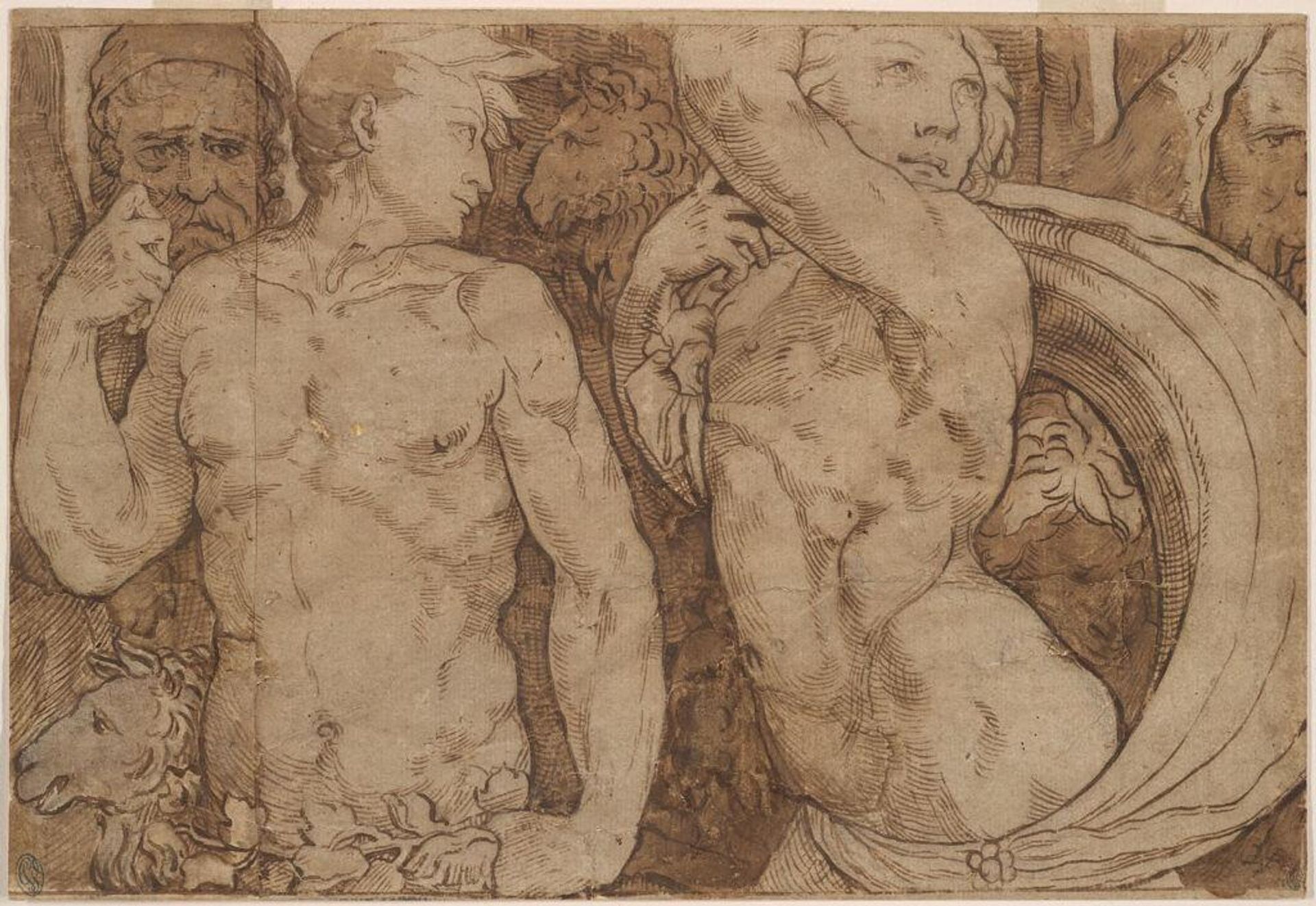 Study for Part of the Mosaic Frieze of the Siena Cathedral Pavement by Domenico Beccafumi