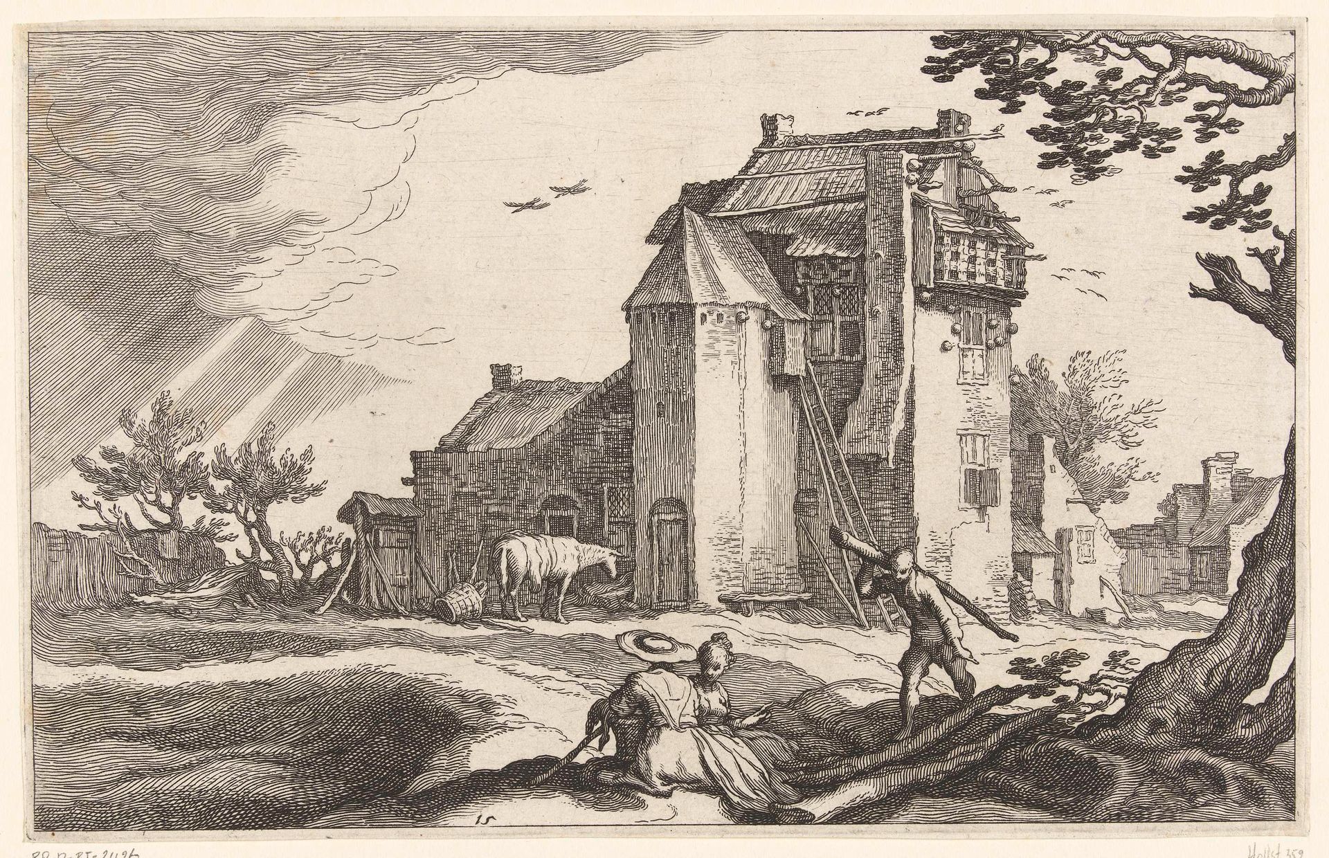 Boerderij met duiventil by Boëtius Adamsz. Bolswert
