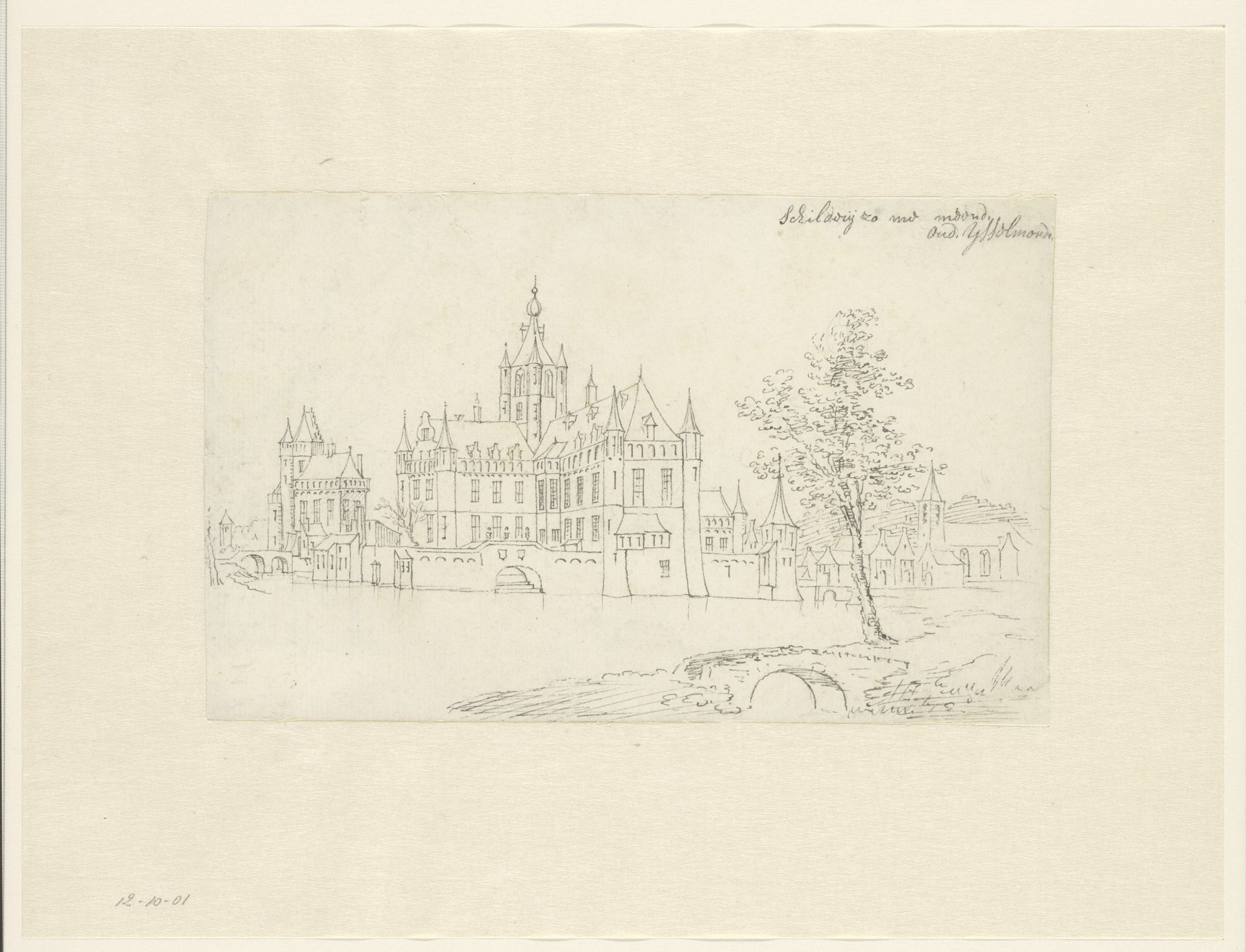 Het kasteel IJsselmonde en het dorp by Cornelis Pronk