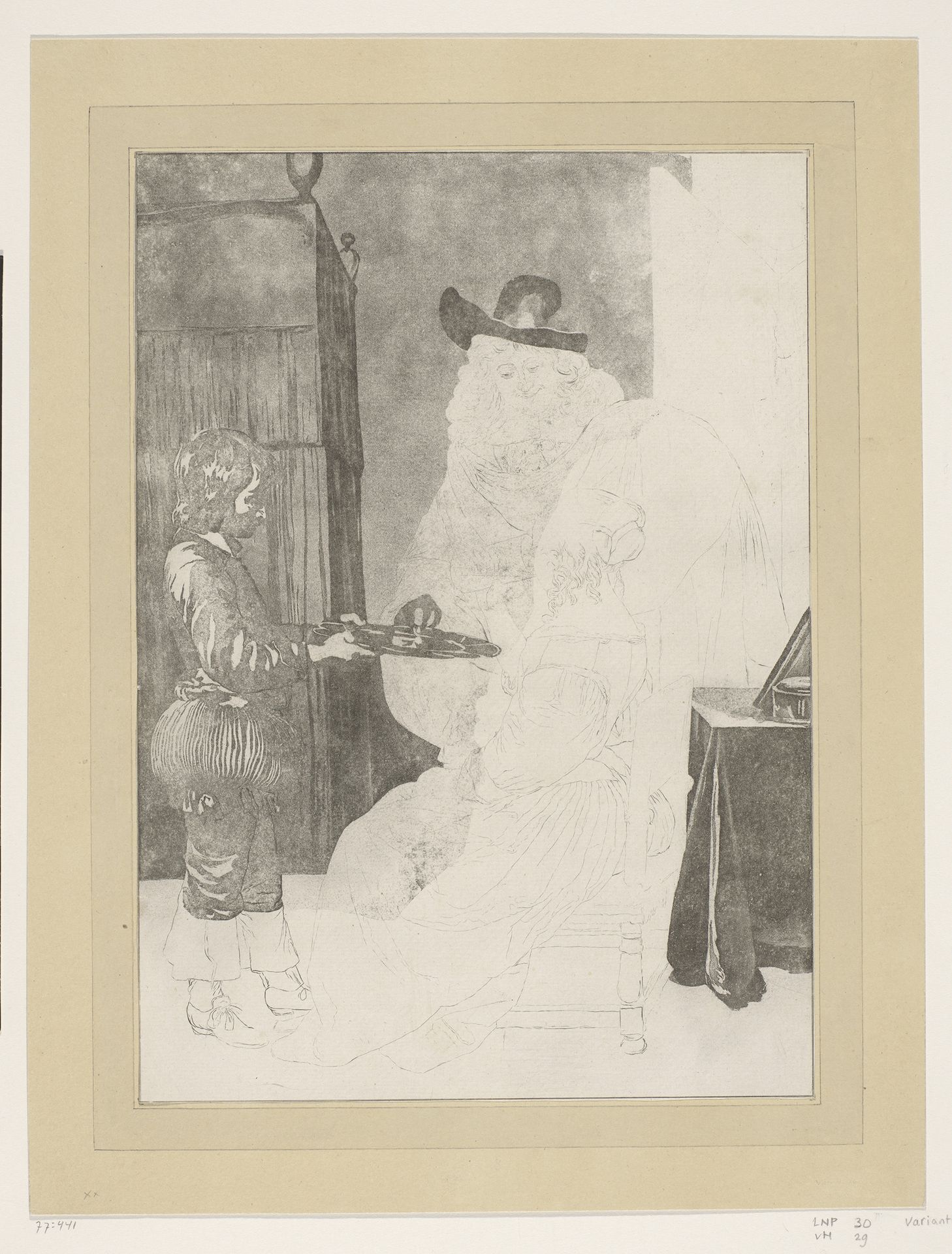 Heer en dame met page by Cornelis Brouwer