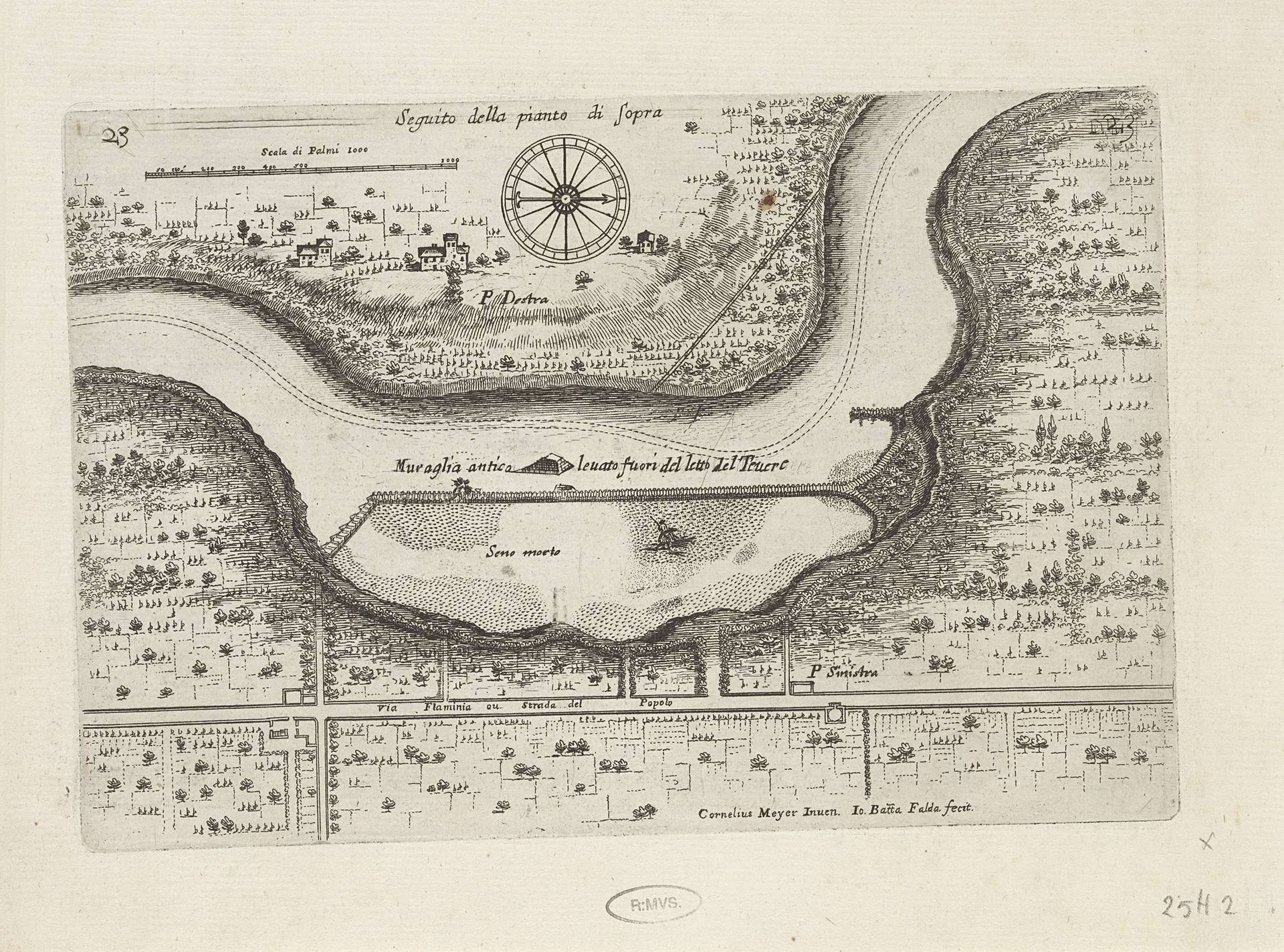 Bocht in de Tiber by Giovanni Battista Falda