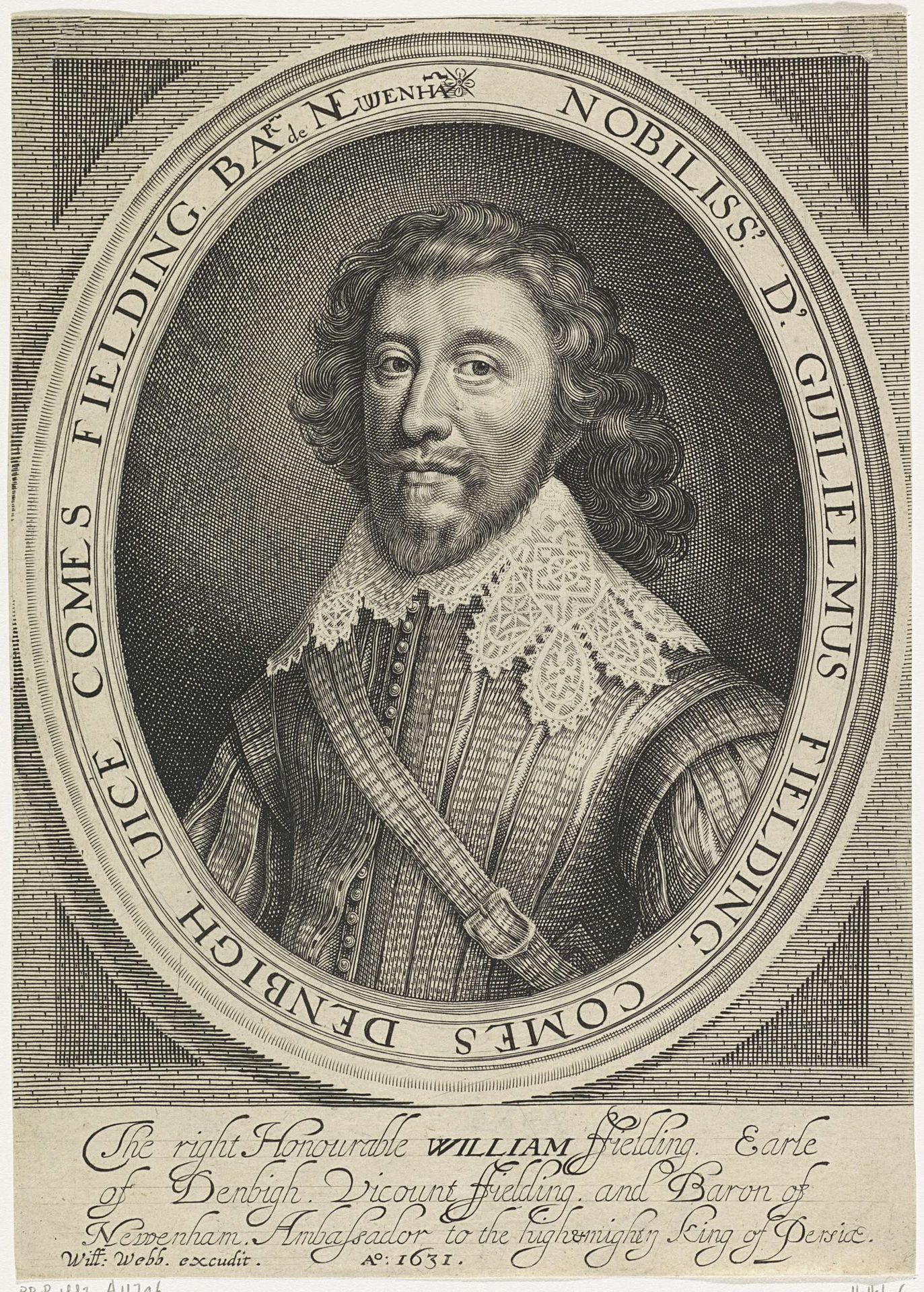 Portret van William Fielding, 1e graaf van Denbigh by Robert van Voerst