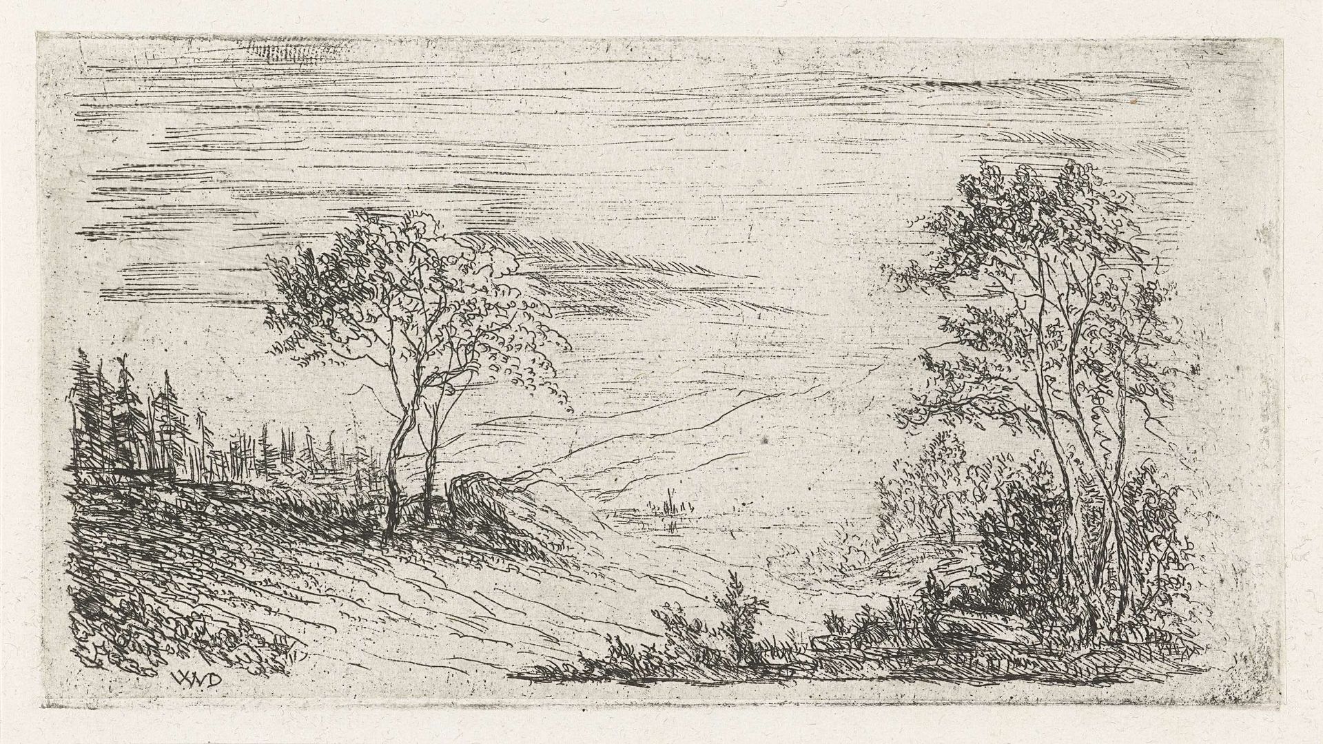 Heuvellandschap by Willem Matthias Jan van Dielen