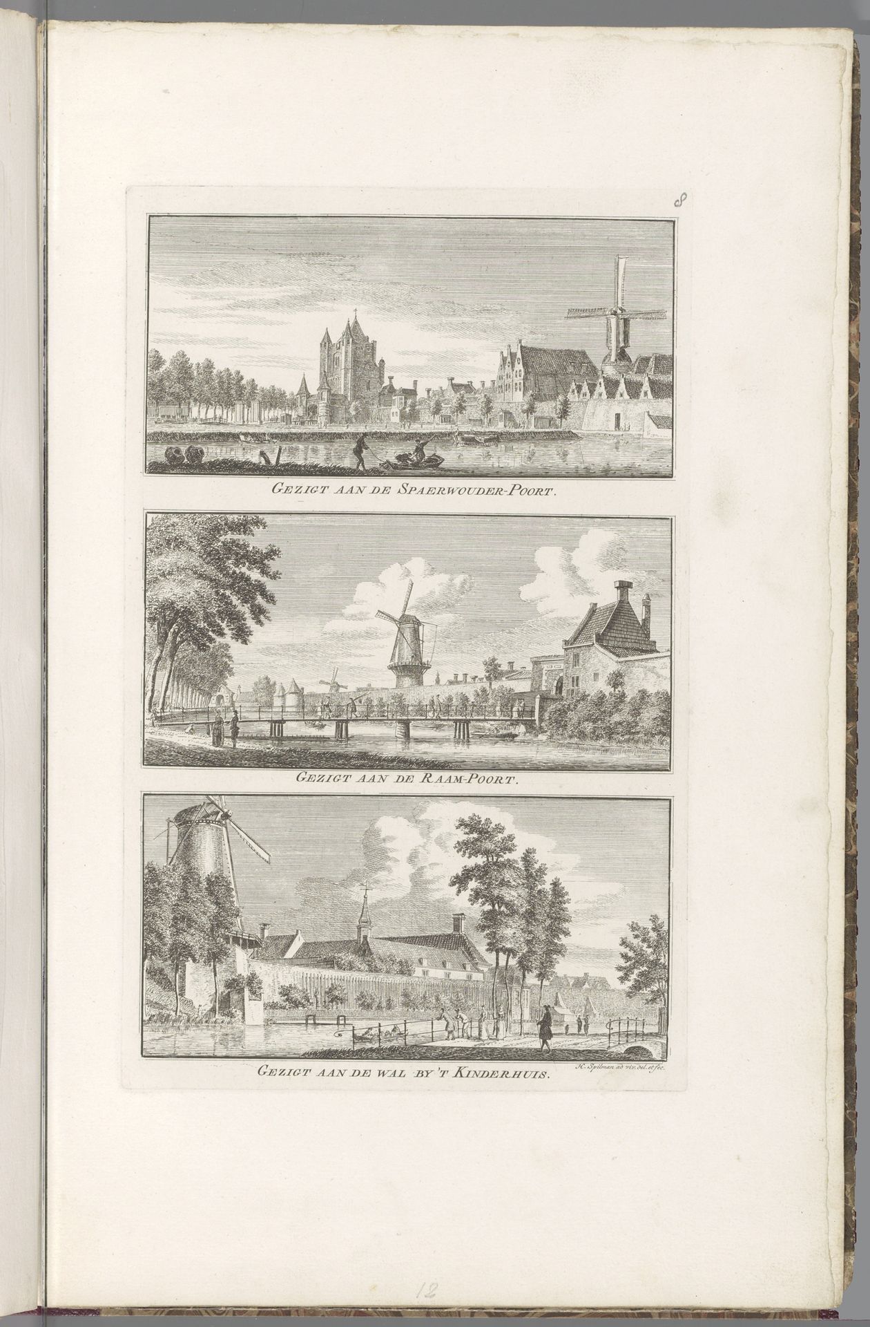 Gezichten op de stadswallen en poorten van Haarlem by Hendrik Spilman