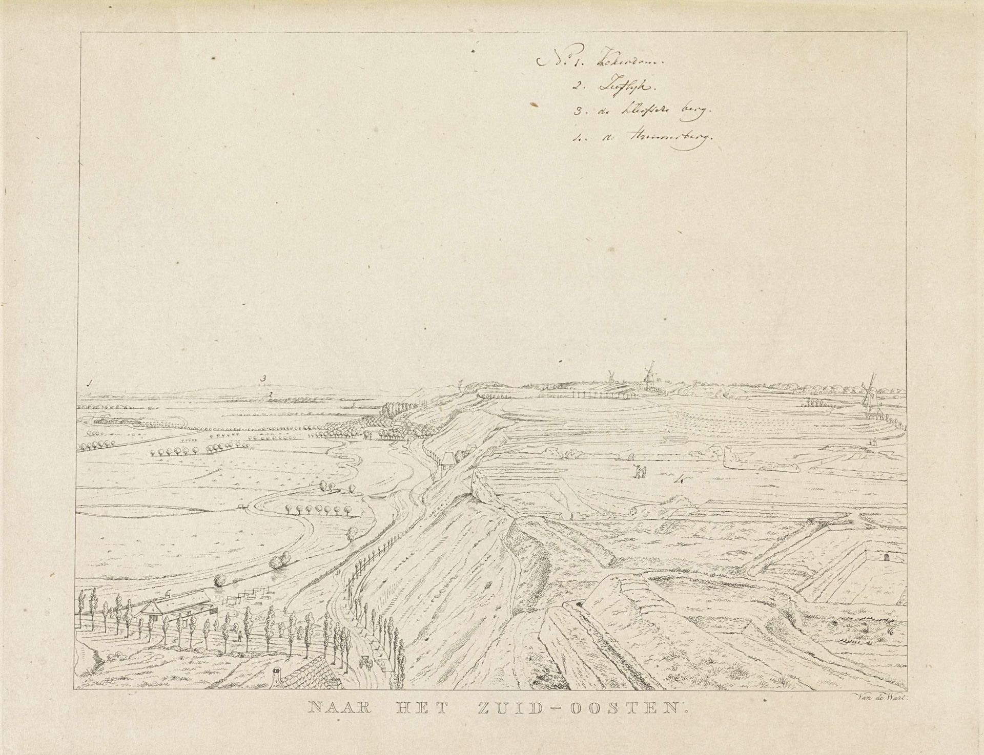 Gezicht op het landschap ten zuidoosten van Nijmegen by Derk Anthony van de Wart
